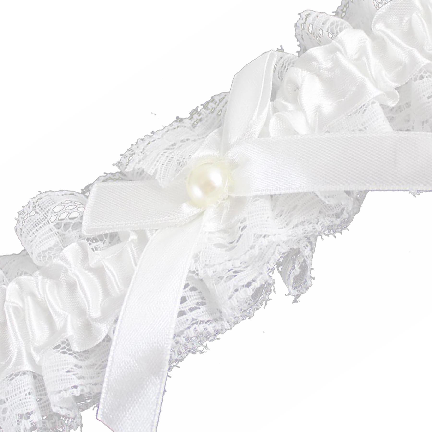 Wedding Day Garter with Satin and Lace - Choose Design - Picture 9 of 11