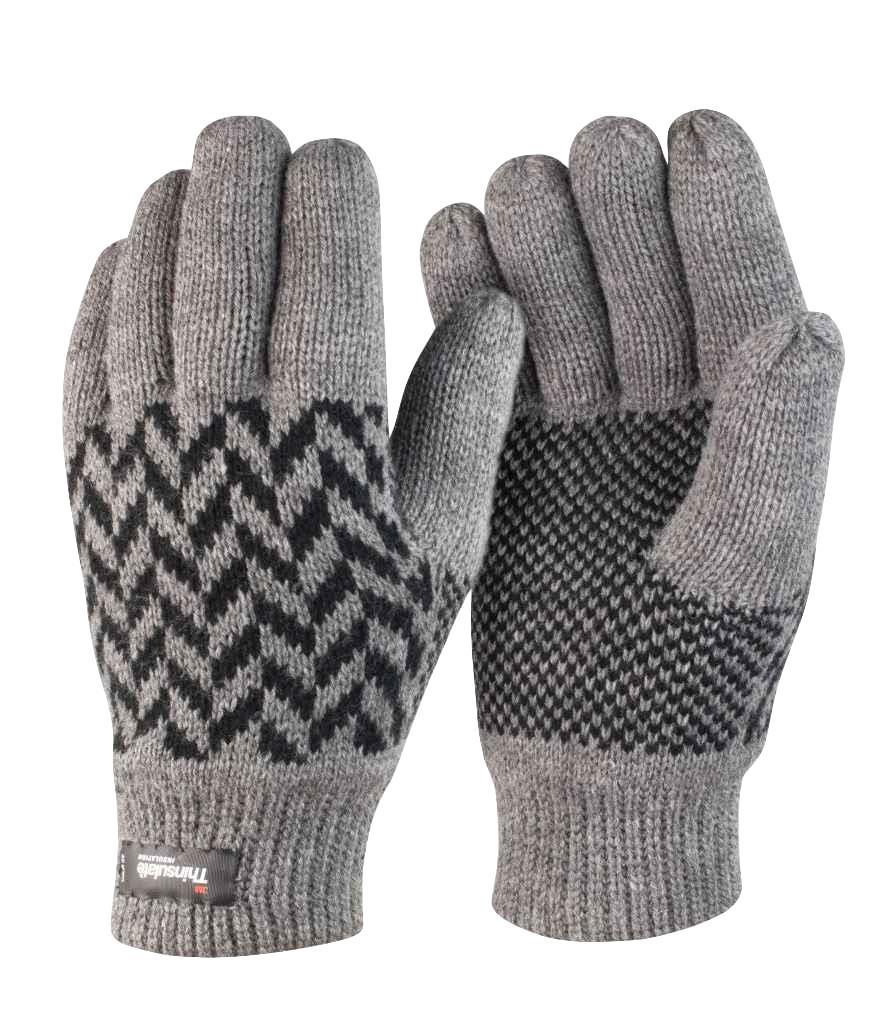 Result Herringbone Pattern Knitted Thinsulate™ Polyester Lined Gloves - Picture 3 of 4