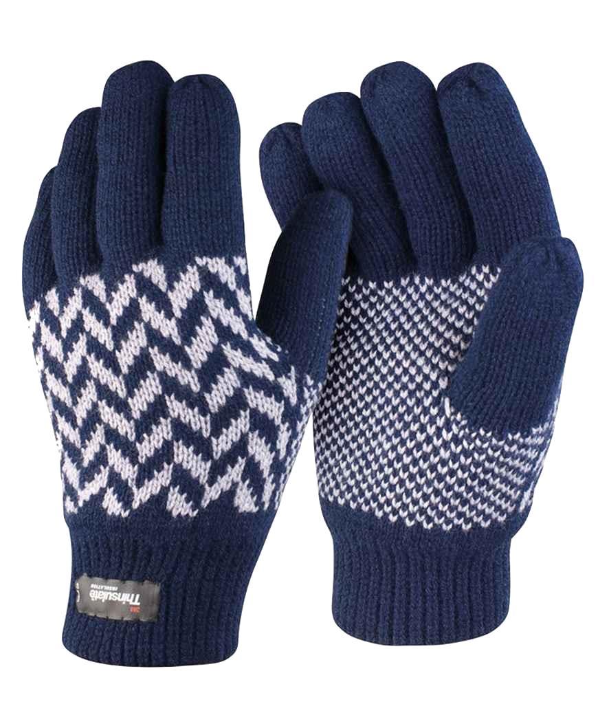 Result Herringbone Pattern Knitted Thinsulate™ Polyester Lined Gloves - Picture 4 of 4