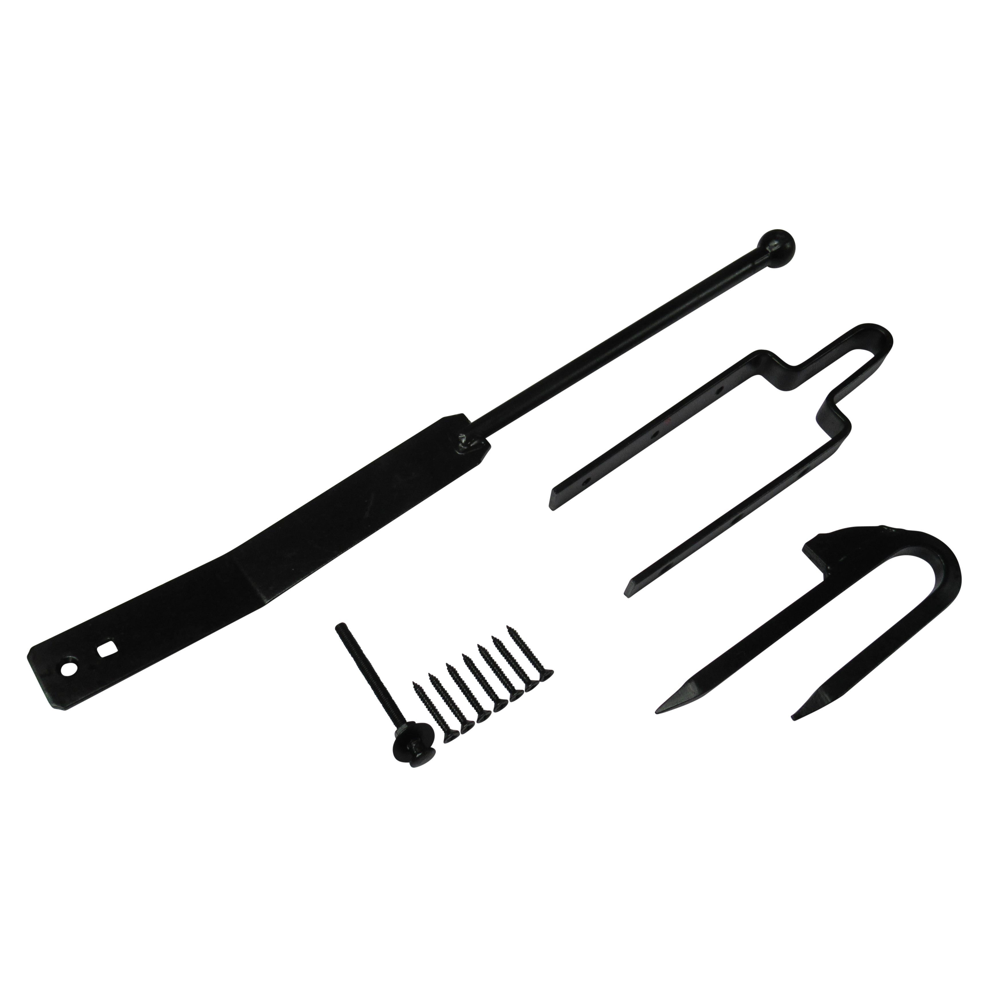 Field Gate Spring Fastener (Galvanised Black Staple Latch Catch Fixing Set Kit)