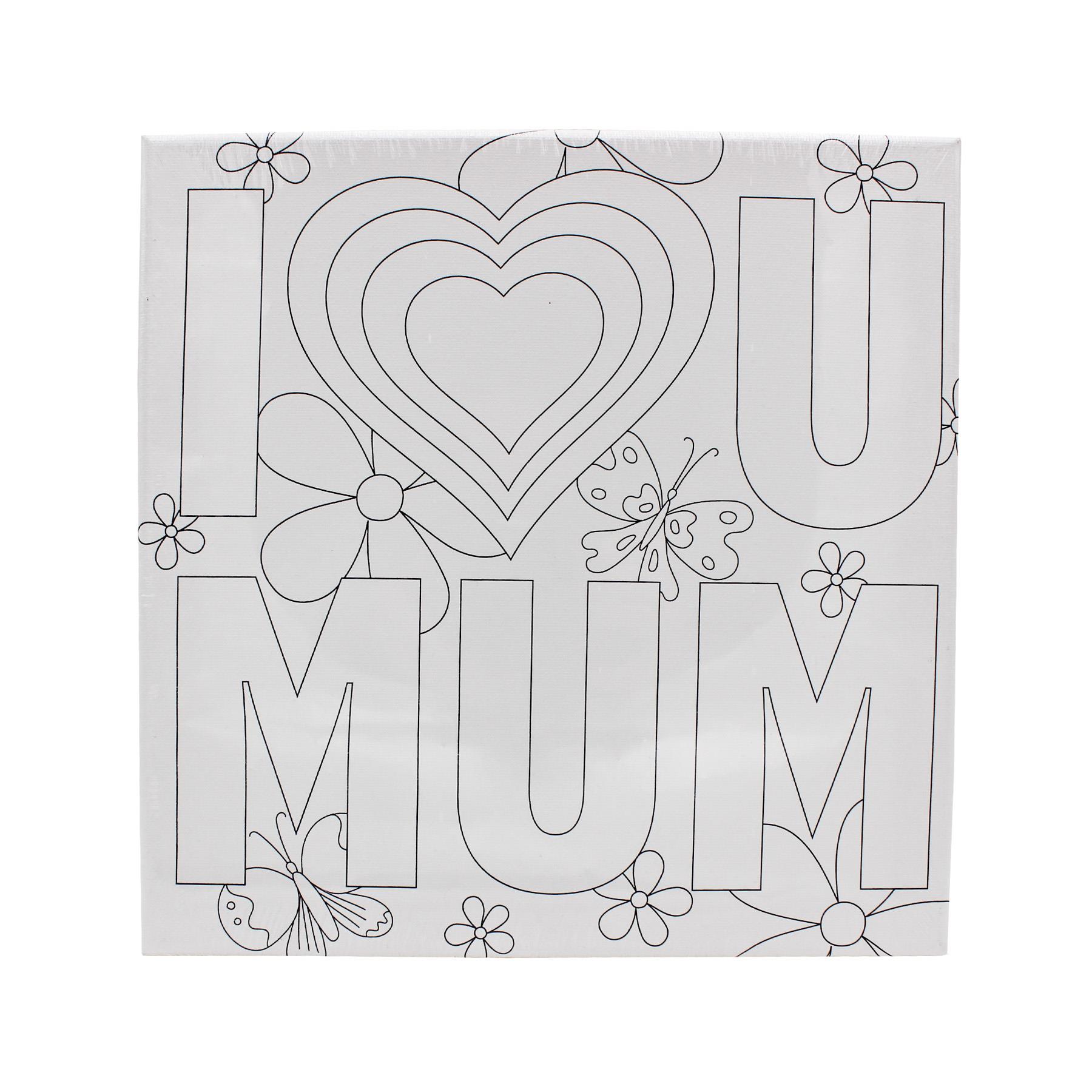 Mum Colour your own Canvas Picture Personalise Gift for Mother’s Day