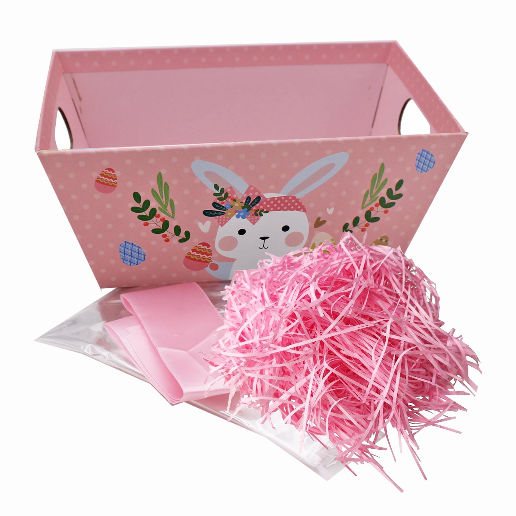 Easter Hamper Basket Kit Gift Box Tissue Paper Bag and Ribbon - Choose Design