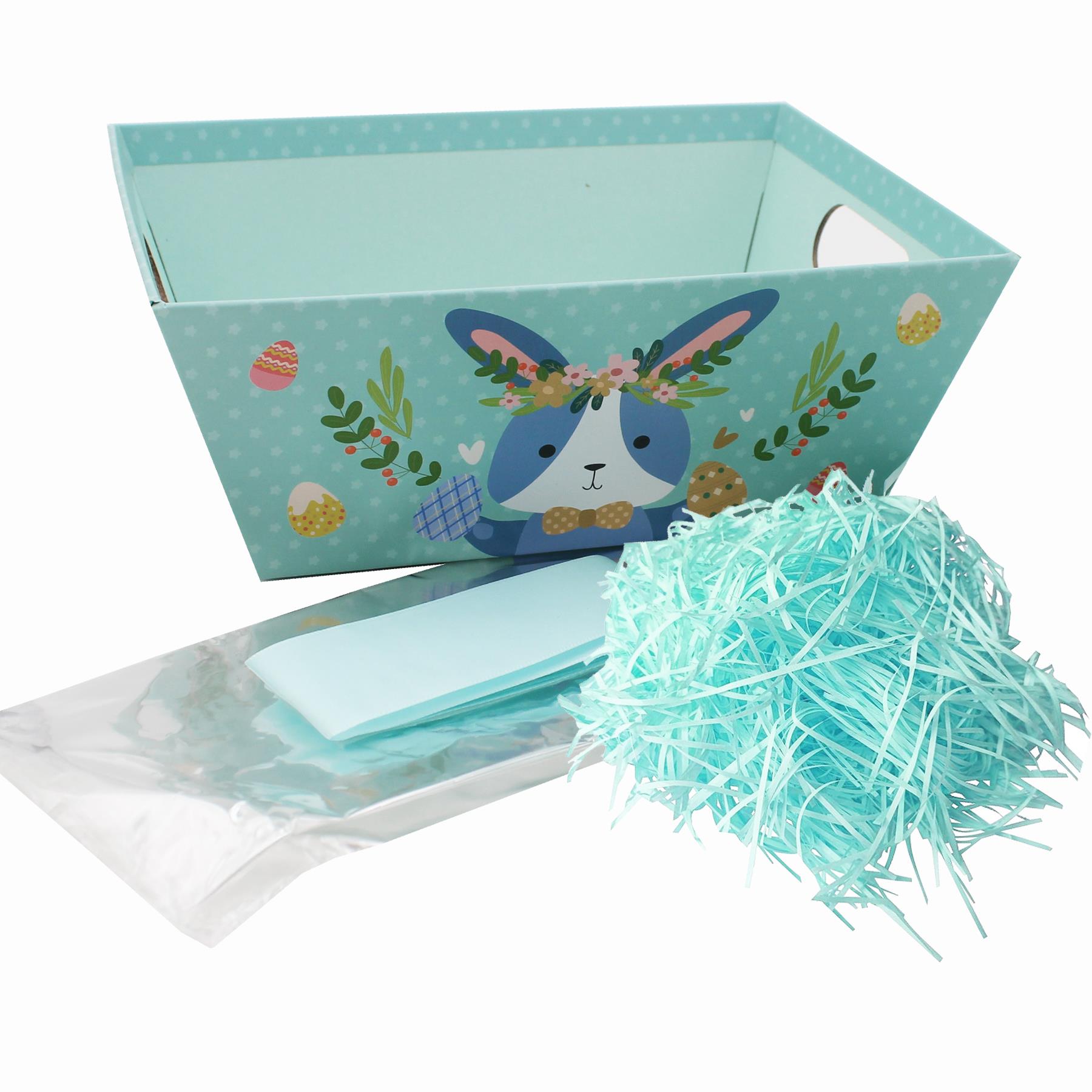 Easter Hamper Basket Kit Gift Box Tissue Paper Bag and Ribbon - Choose Design