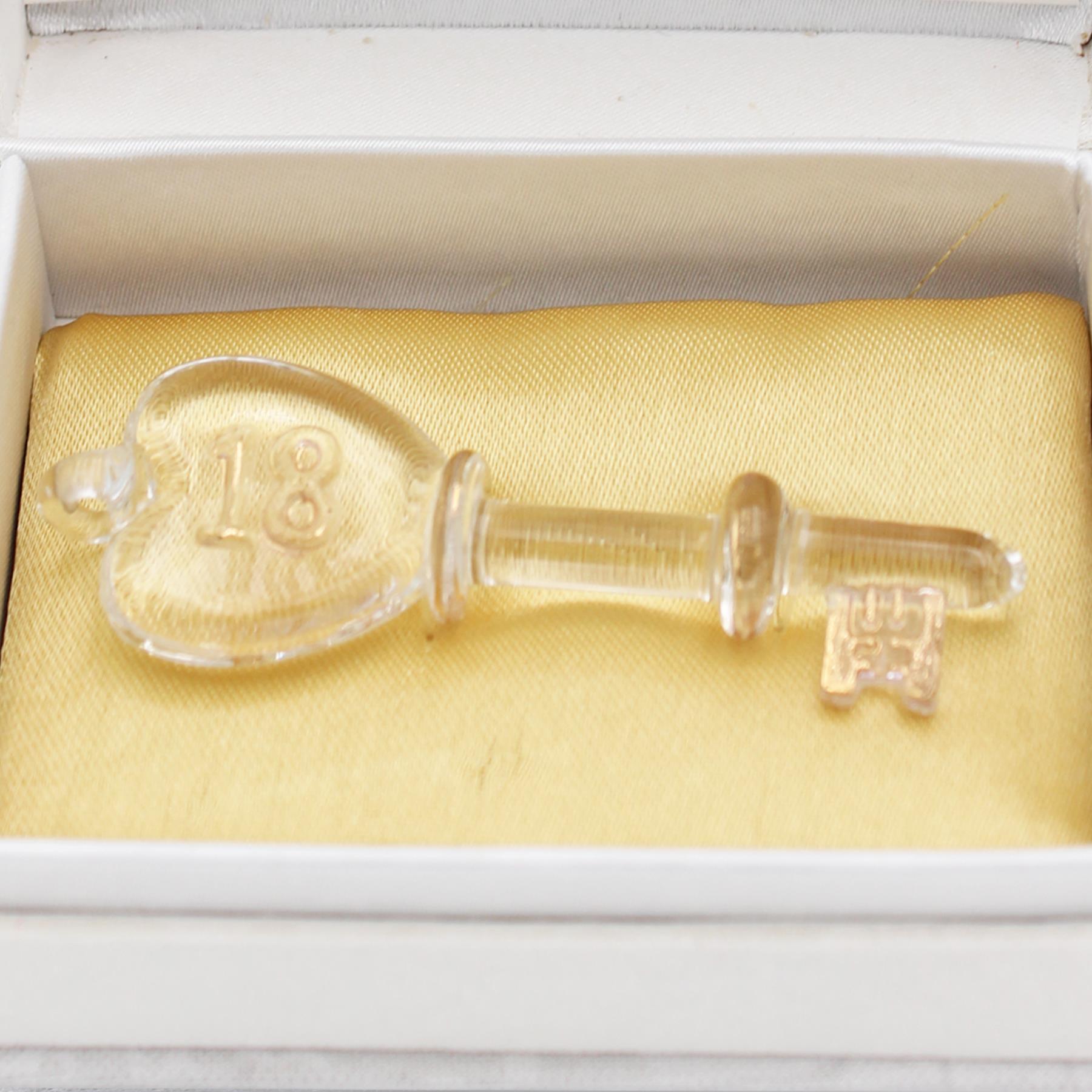 Glass Birthday Key with Gold Embellishment - Choose Design - Picture 3 of 7