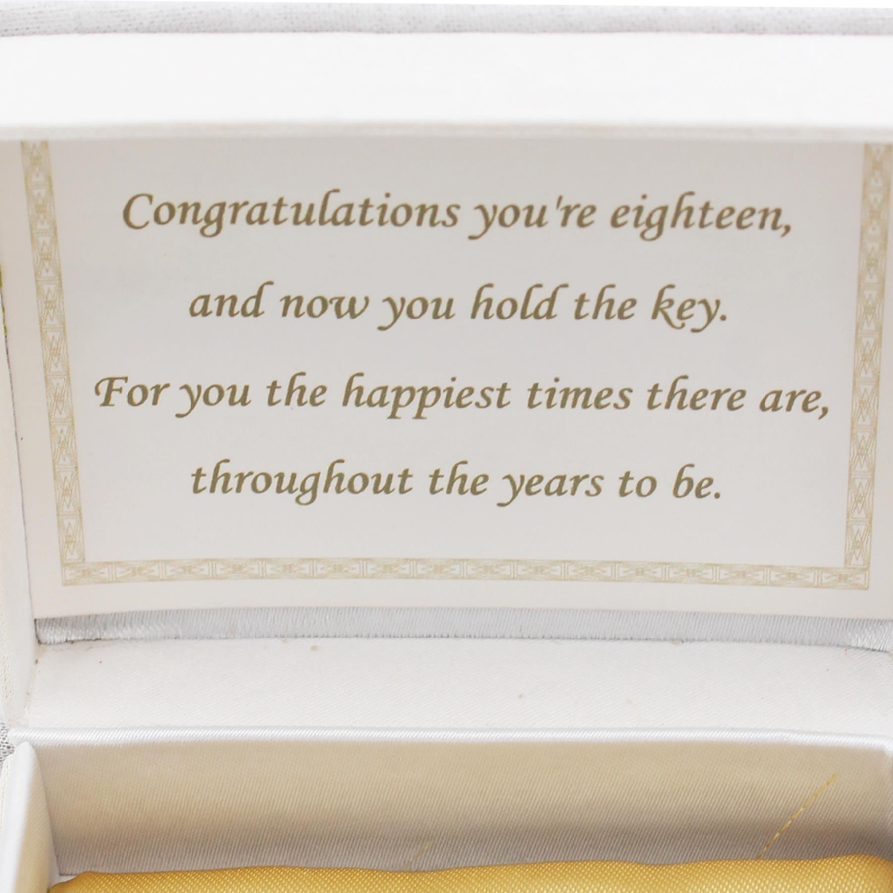 Glass Birthday Key with Gold Embellishment - Choose Design - Picture 4 of 7