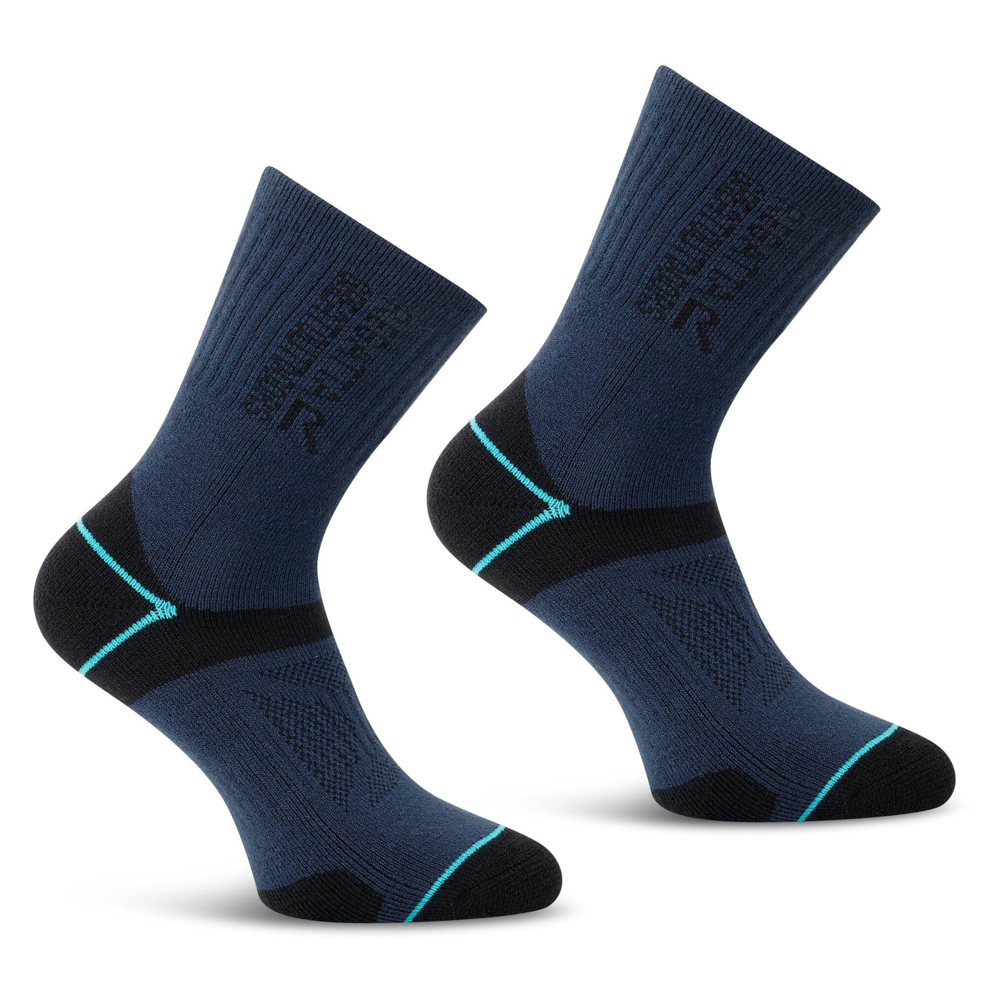 Regatta Womens Blister Protect II Socks 2 Pack Antibacterial Walking 2 Layer - Picture 4 of 4