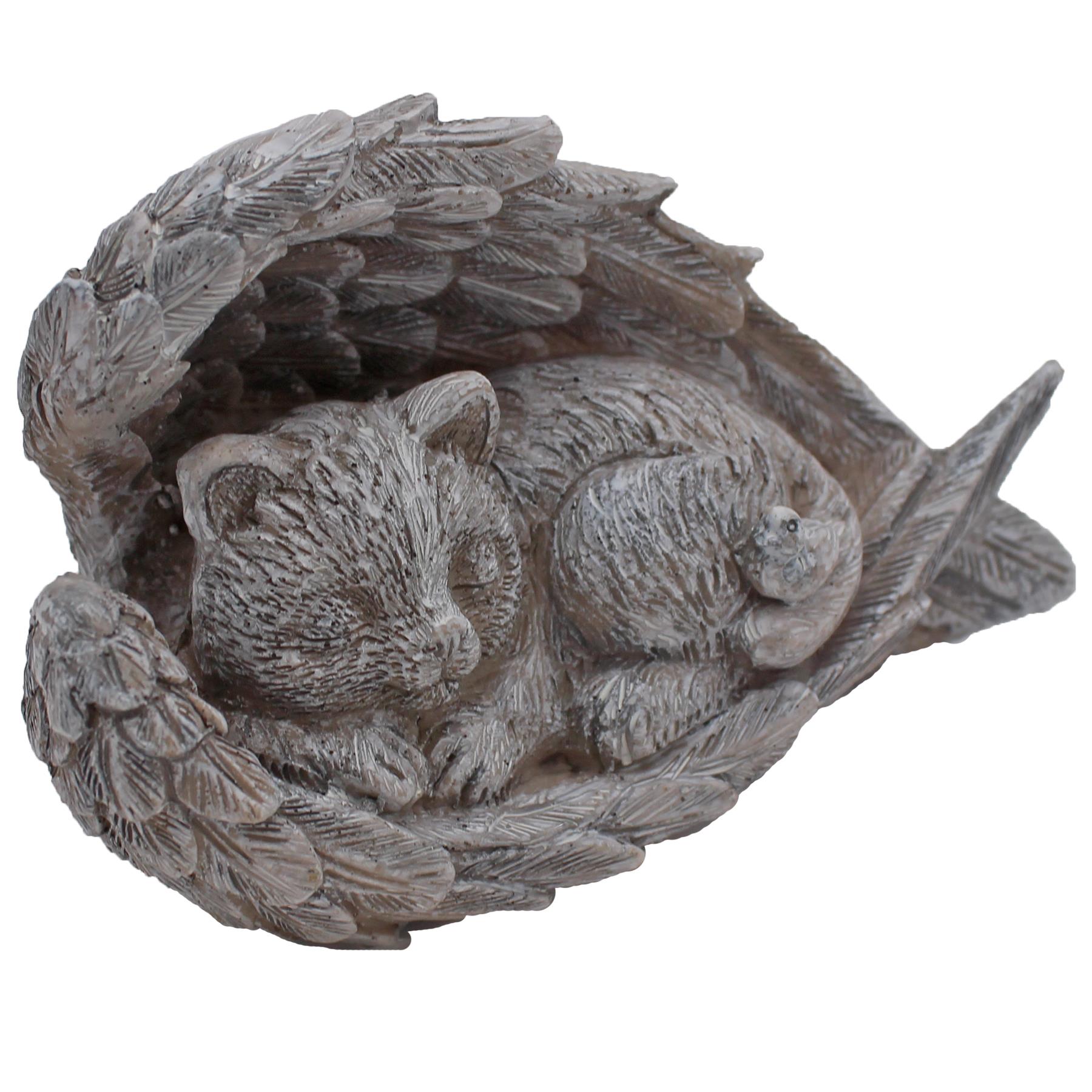 Denkmal Haustier Statue 10cm x 15cm Garten Deko Engelsflügel Design Katze oder Hund - Bild 3 von 7