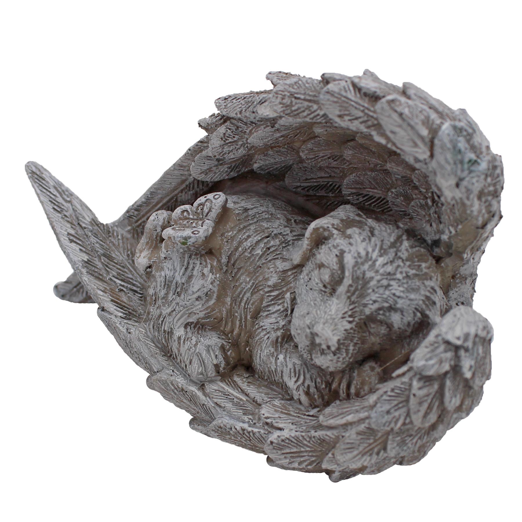 Denkmal Haustier Statue 10cm x 15cm Garten Deko Engelsflügel Design Katze oder Hund - Bild 6 von 7