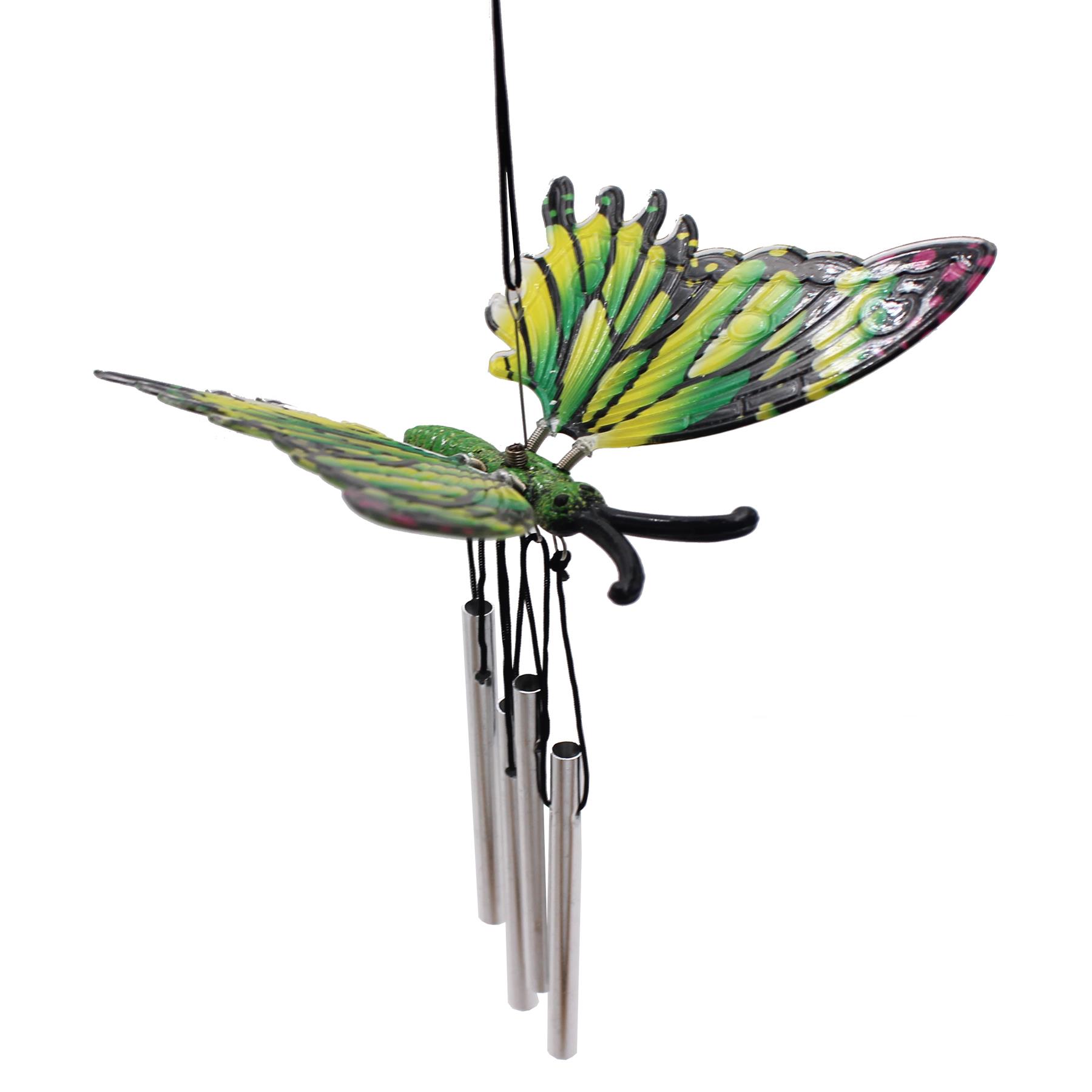 Butterfly Garden Wind Chime 25cm Hanging Ornament - Choose Colour