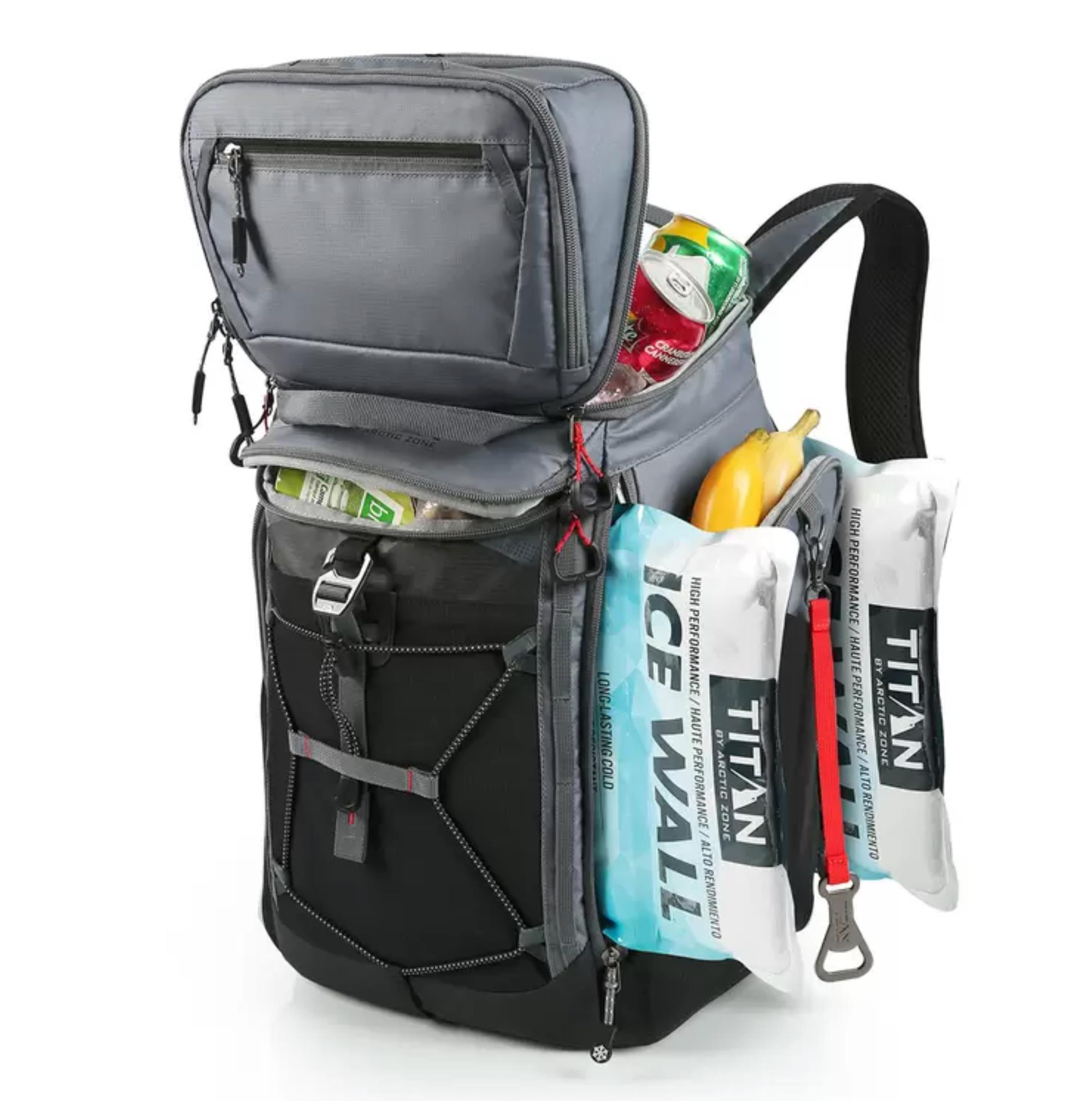 Titan 26 Dosen Rucksack Kühlbox Eisbeutel Essen Getränke mit 2 Eiswänden - Bild 11 von 14