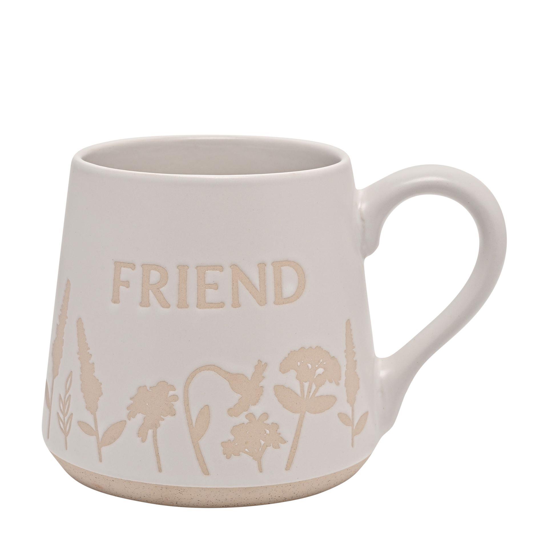 Stoneware Mug with Floral Detail and Wording – Mummy, Nan, Grandma or Friend