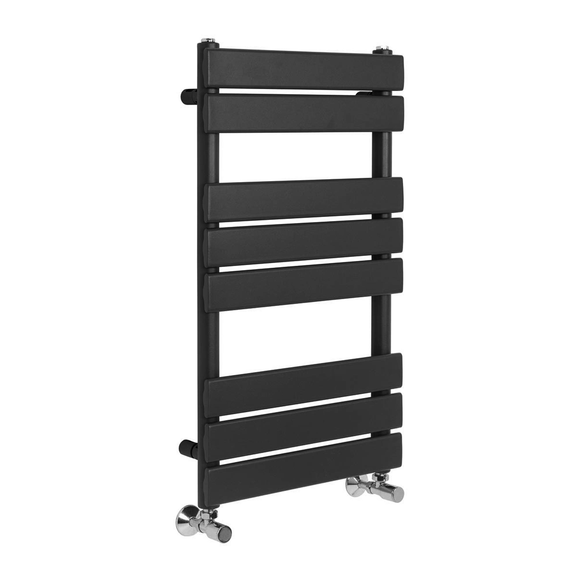 Richmond Heated Towel Rail Flat Panel Bathroom Radiator Black/Brushed Brass
