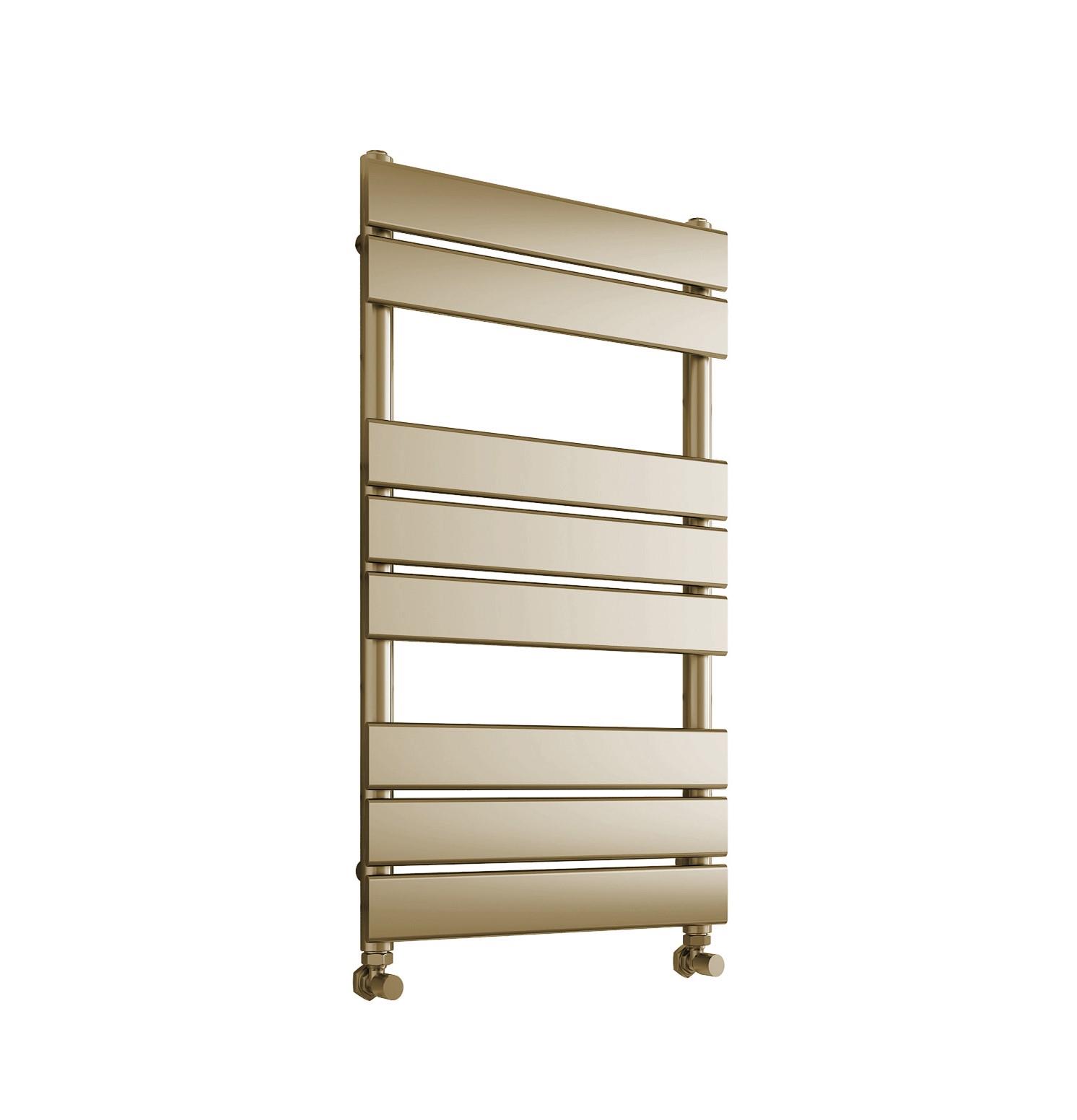 Richmond Heated Towel Rail Flat Panel Bathroom Radiator Black/Brushed Brass