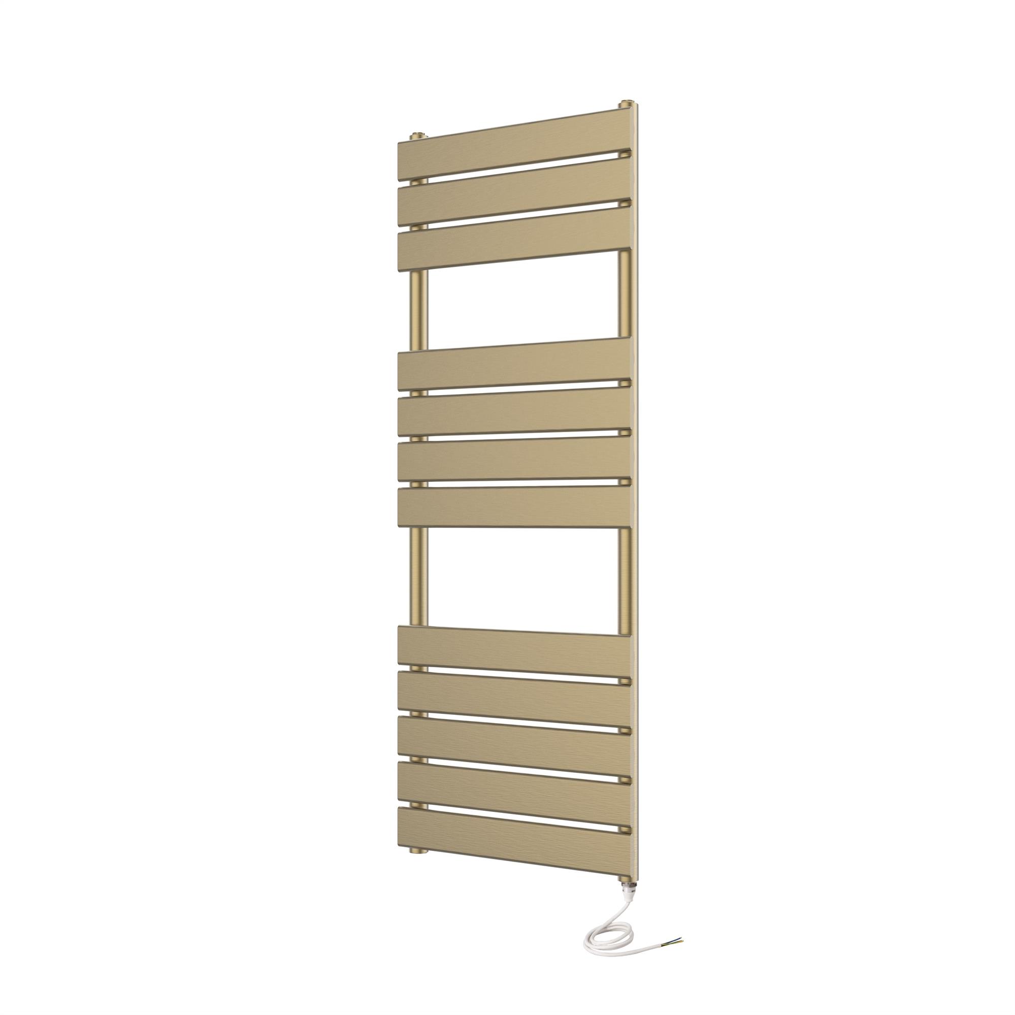 Electric Richmond Brushed Brass Heated Towel Rail Bathroom Radiator