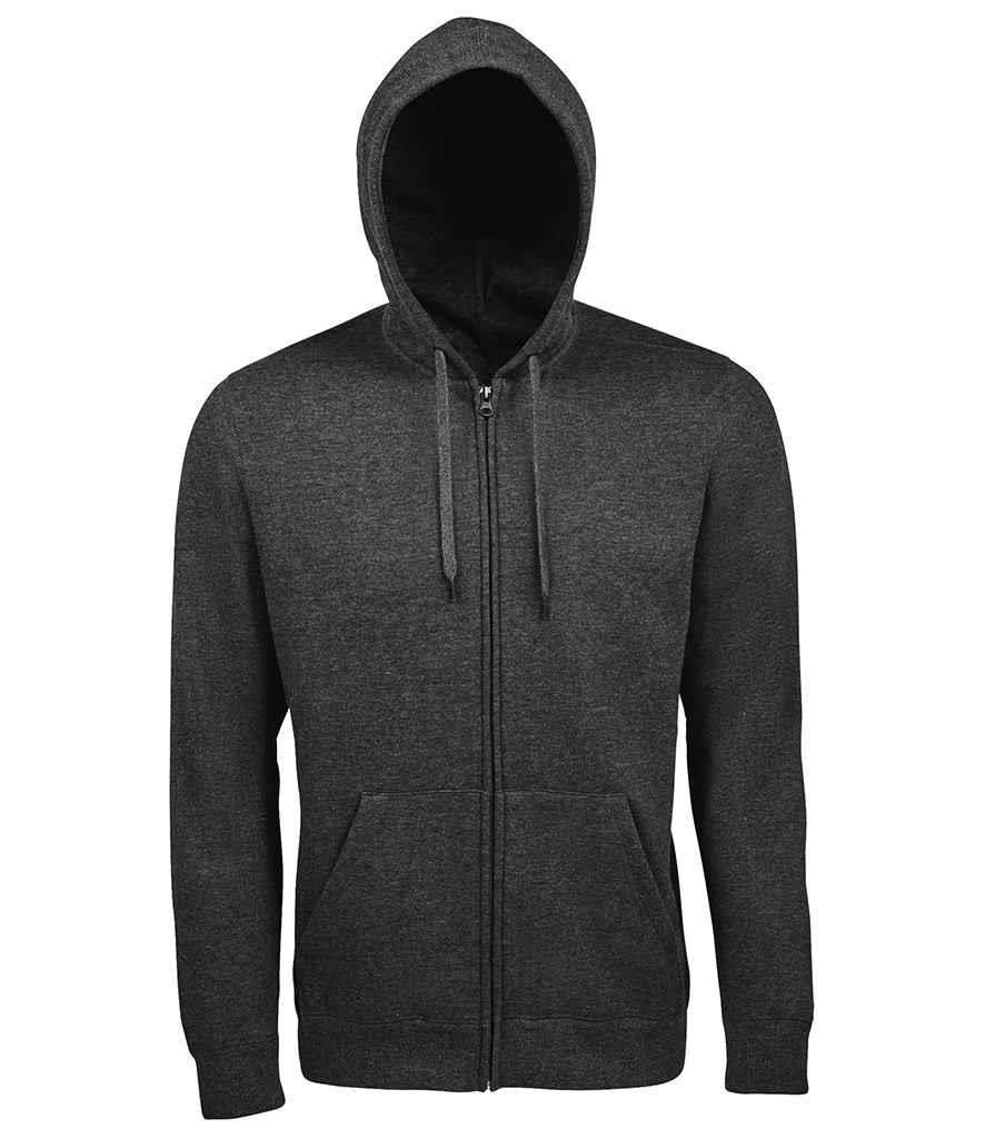 SOL'S Full Zip Long Sleeve Hooded Sweatshirt Jacket - Picture 3 of 5