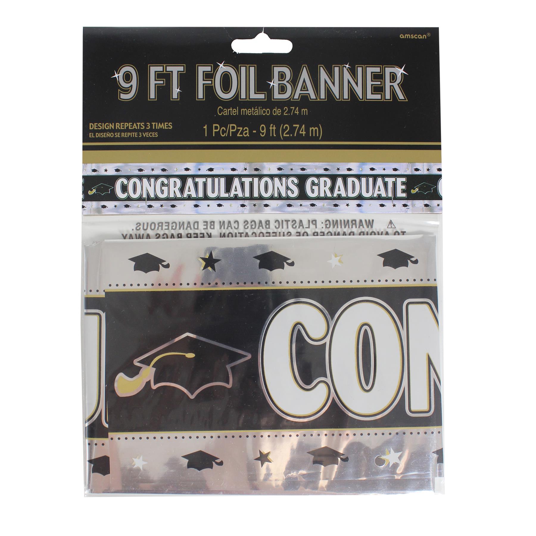Graduation Banner, Bunting Black and Silver - Choose Design - Picture 8 of 8