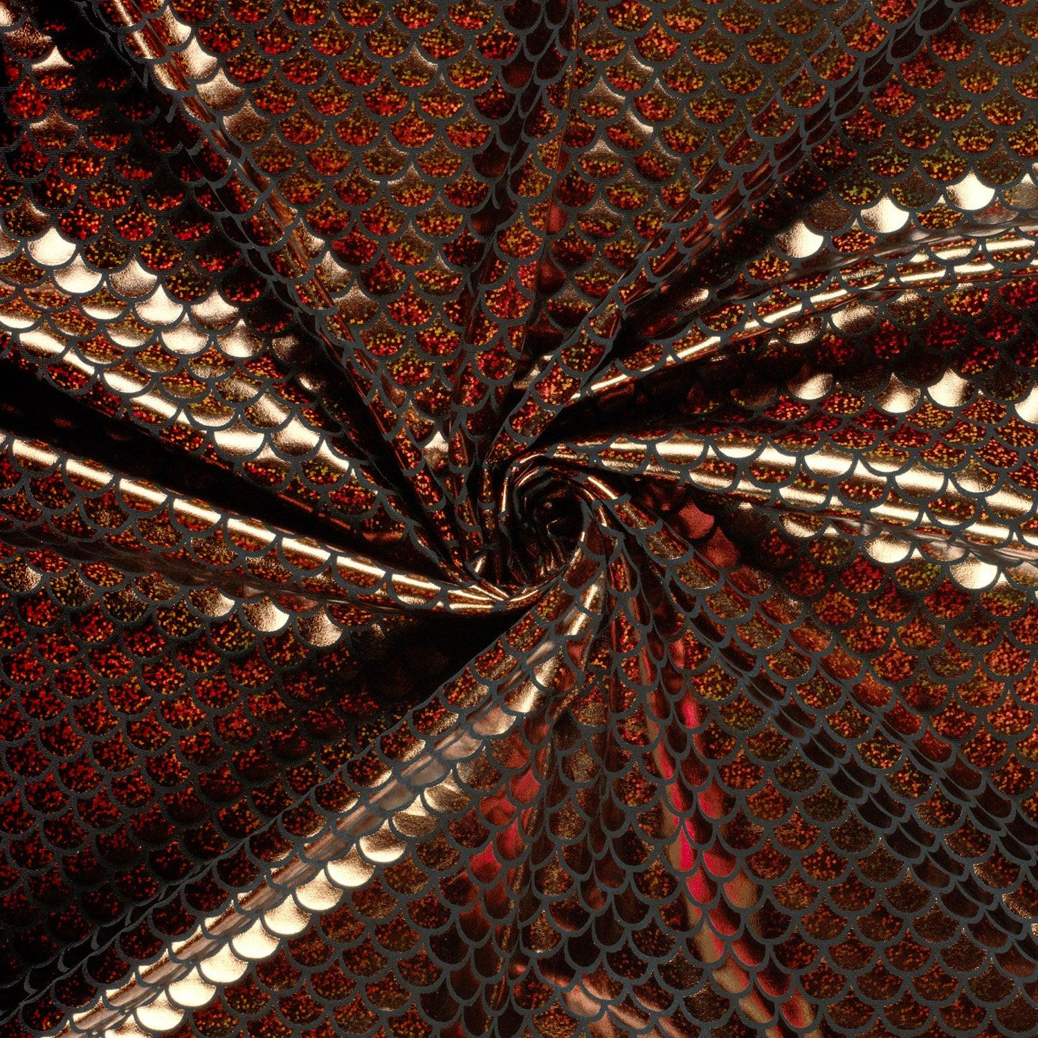 Spandex Dance Lame Foil Scales Fabric Material - Picture 7 of 34