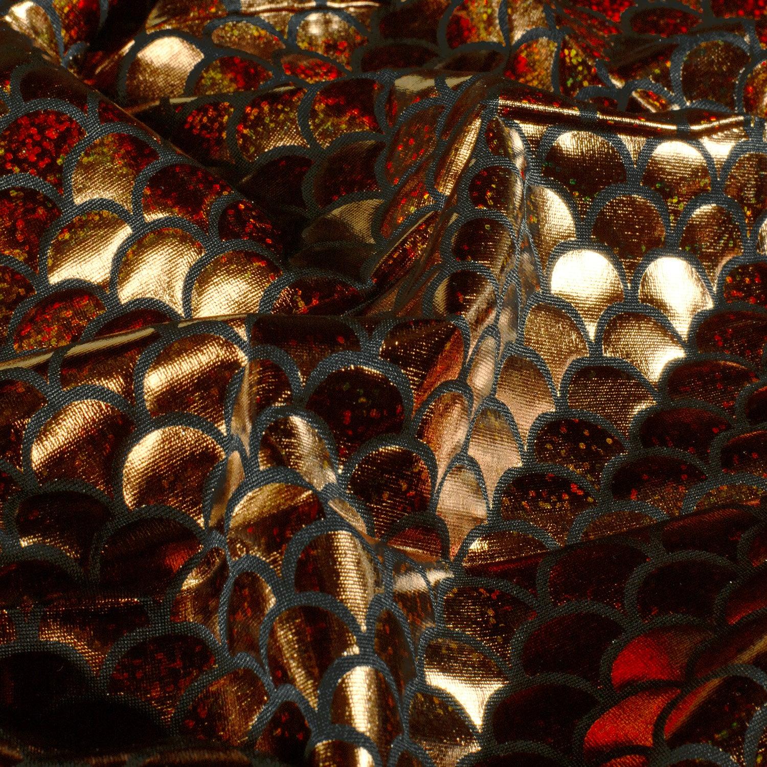 Spandex Dance Lame Foil Scales Fabric Material - Picture 10 of 34