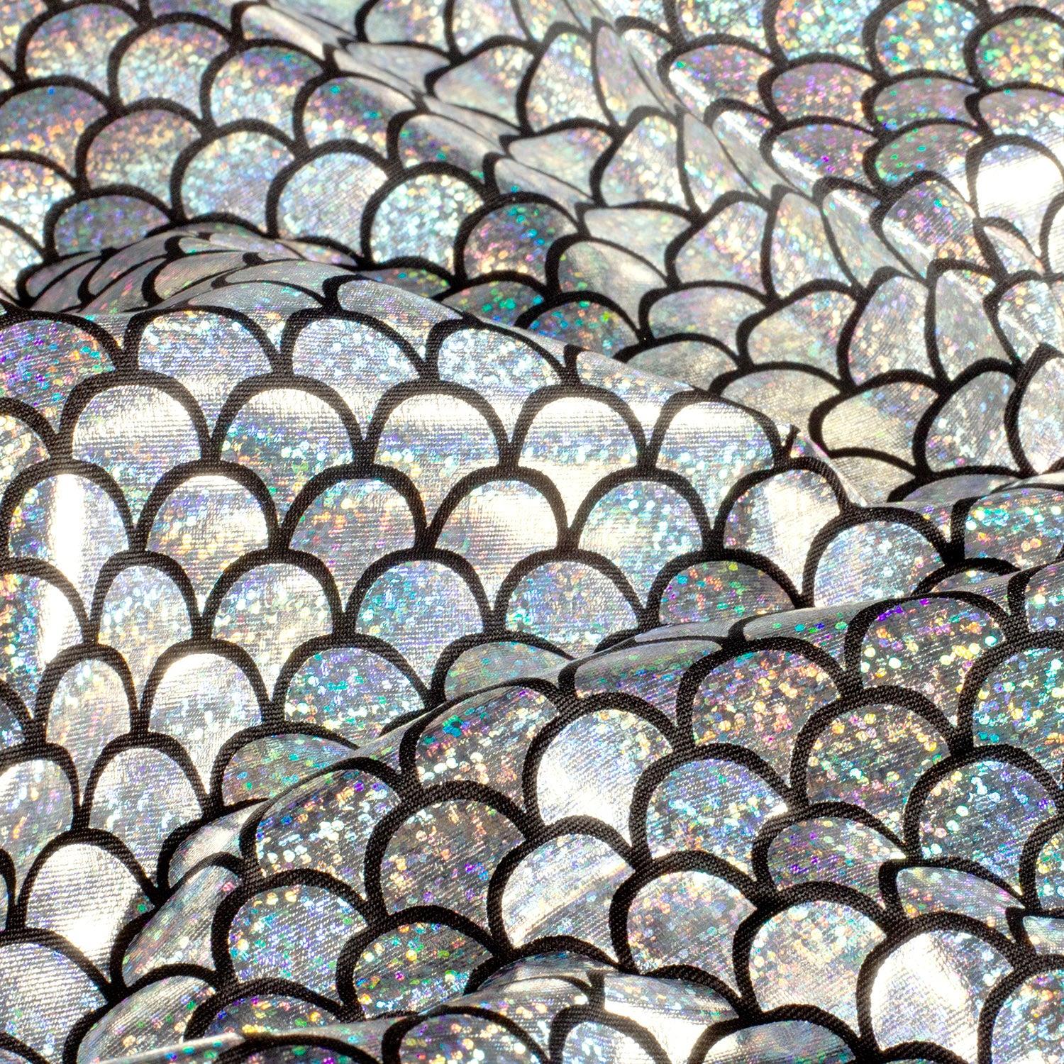 Spandex Dance Lame Foil Scales Fabric Material - Picture 18 of 34