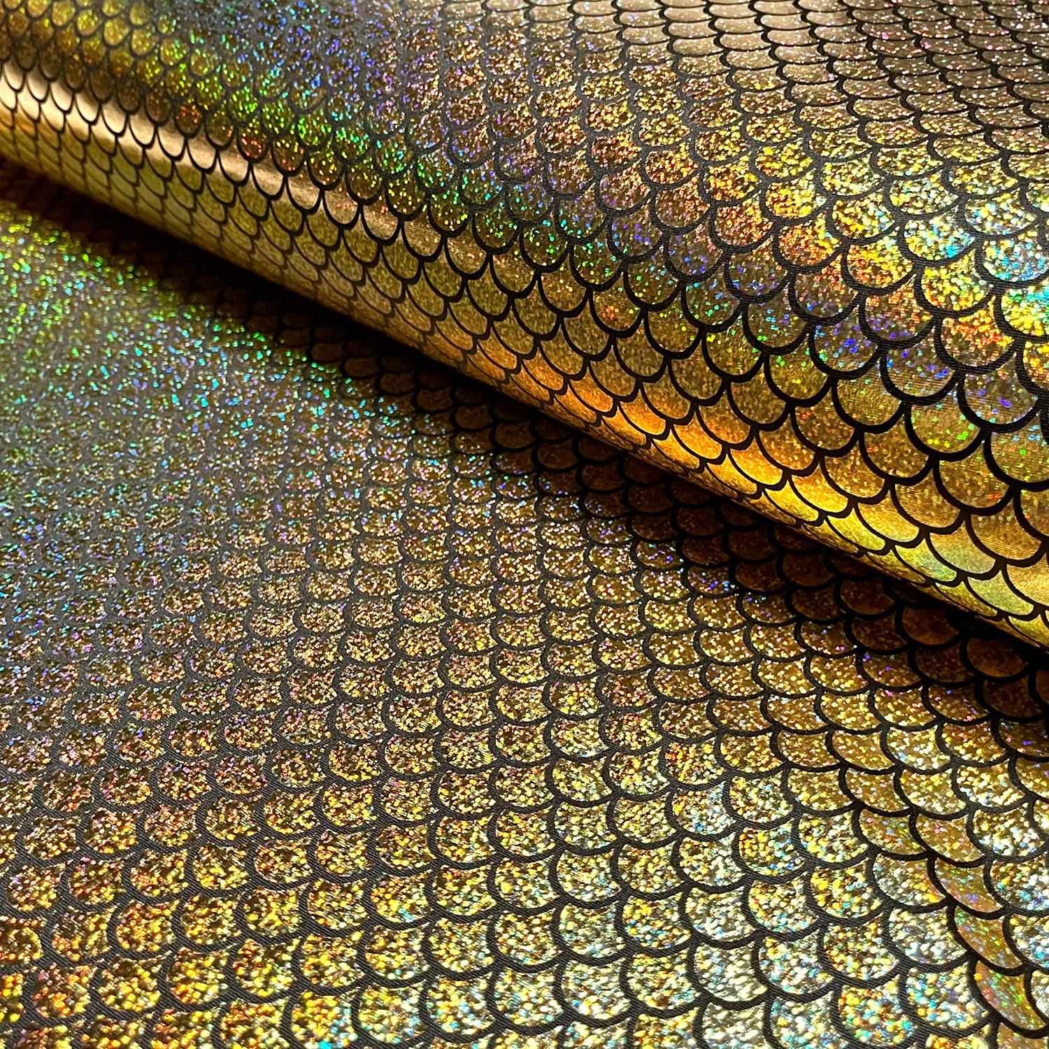 Spandex Dance Lame Foil Scales Fabric Material - Picture 24 of 34