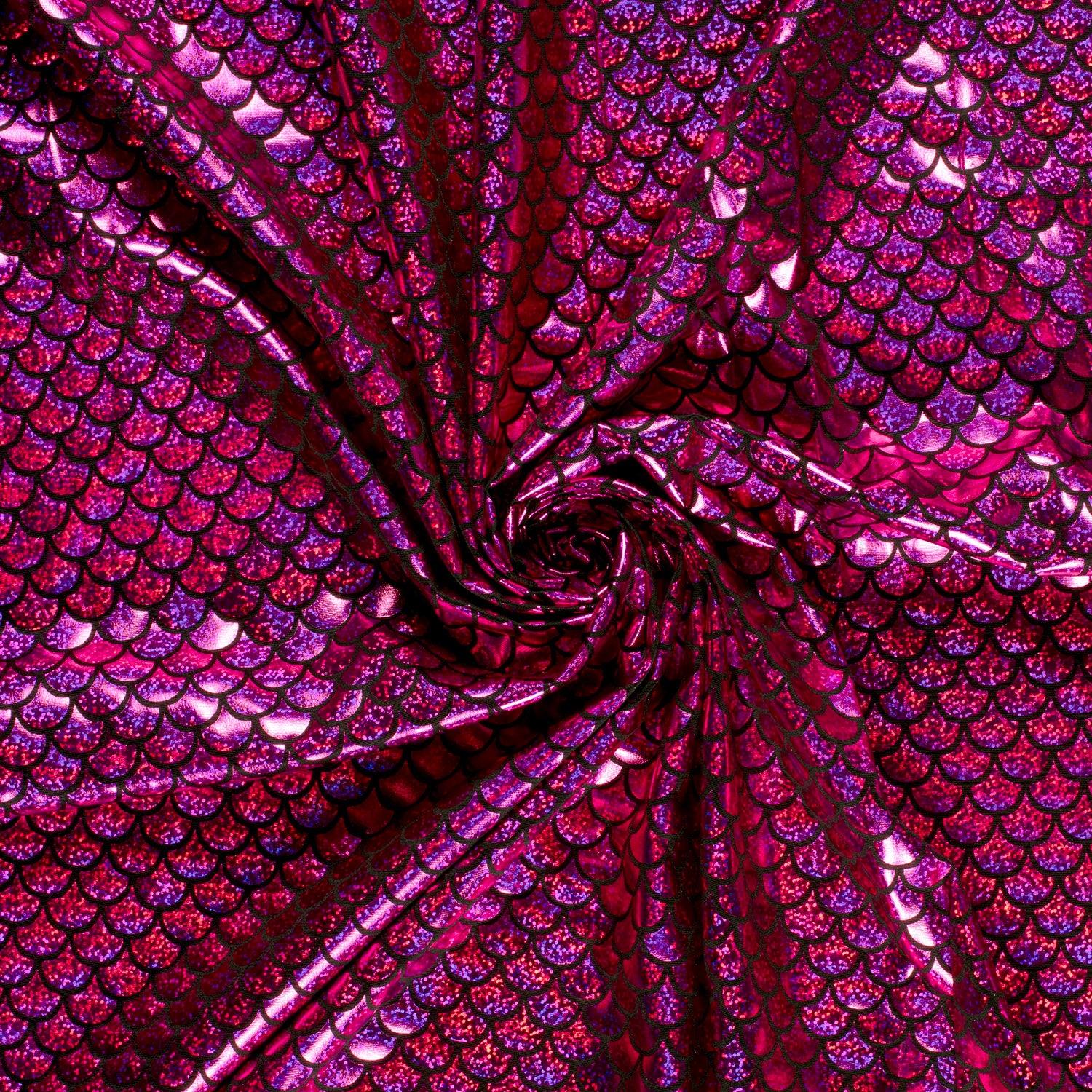 Spandex Dance Lame Foil Scales Fabric Material - Picture 25 of 34