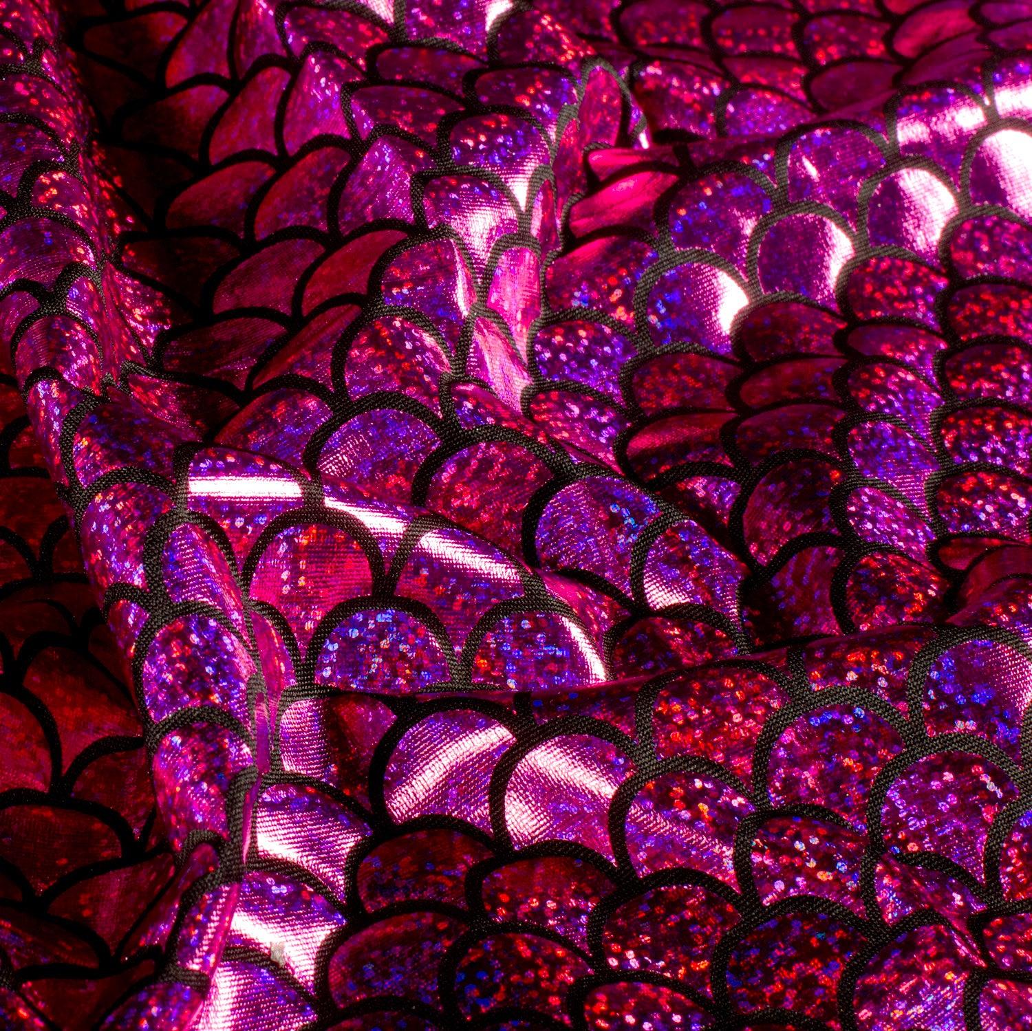 Spandex Dance Lame Foil Scales Fabric Material - Picture 28 of 34