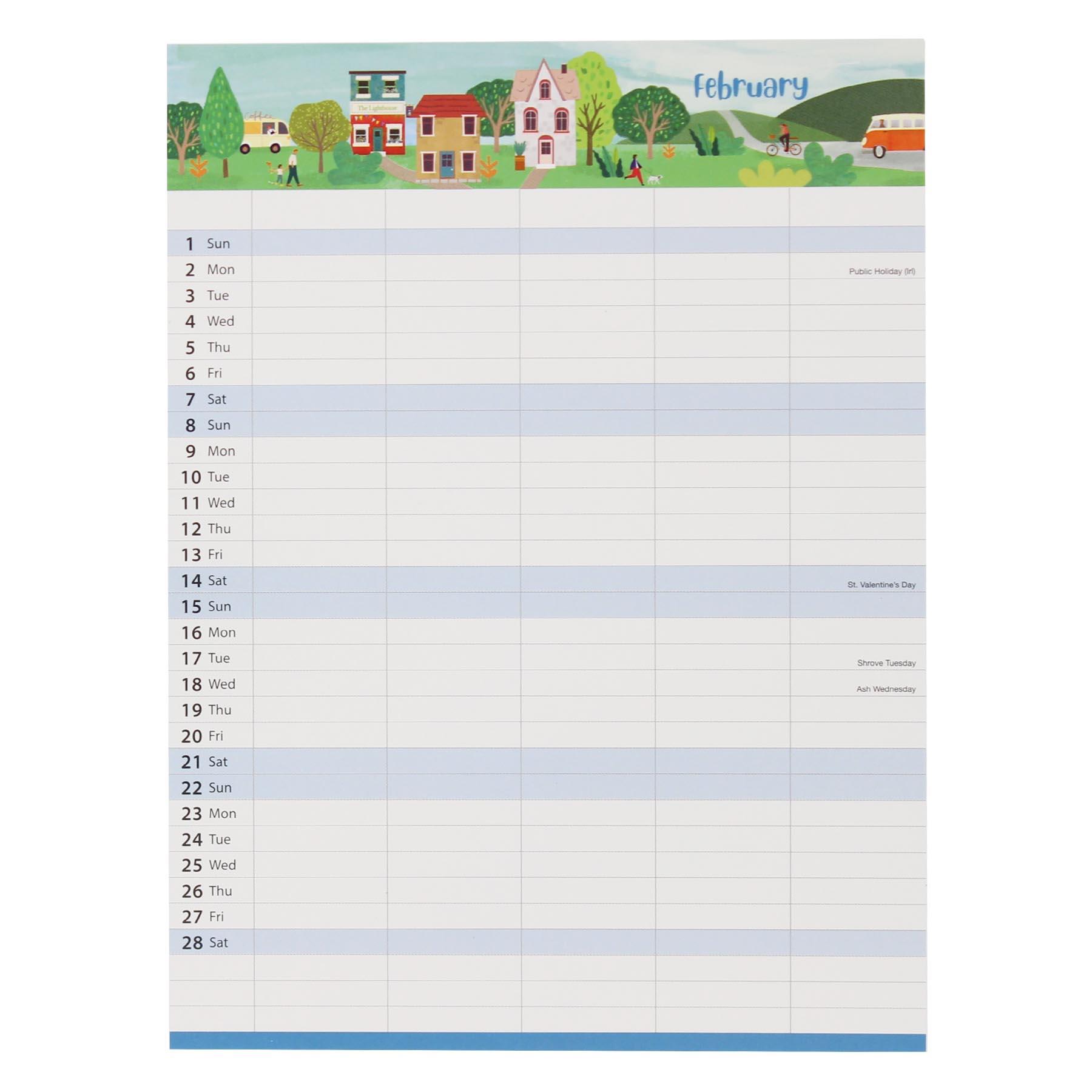 2026 Family Calendar 5 Column Organiser with Shopping List and Note Pad - Picture 8 of 17