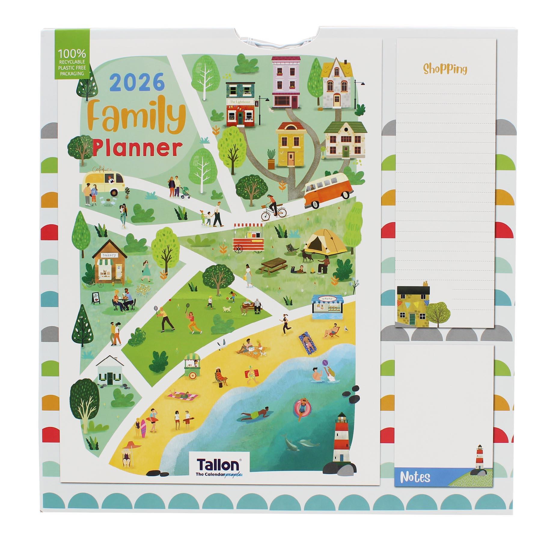 2026 Family Calendar 5 Column Organiser with Shopping List and Note Pad - Picture 9 of 17