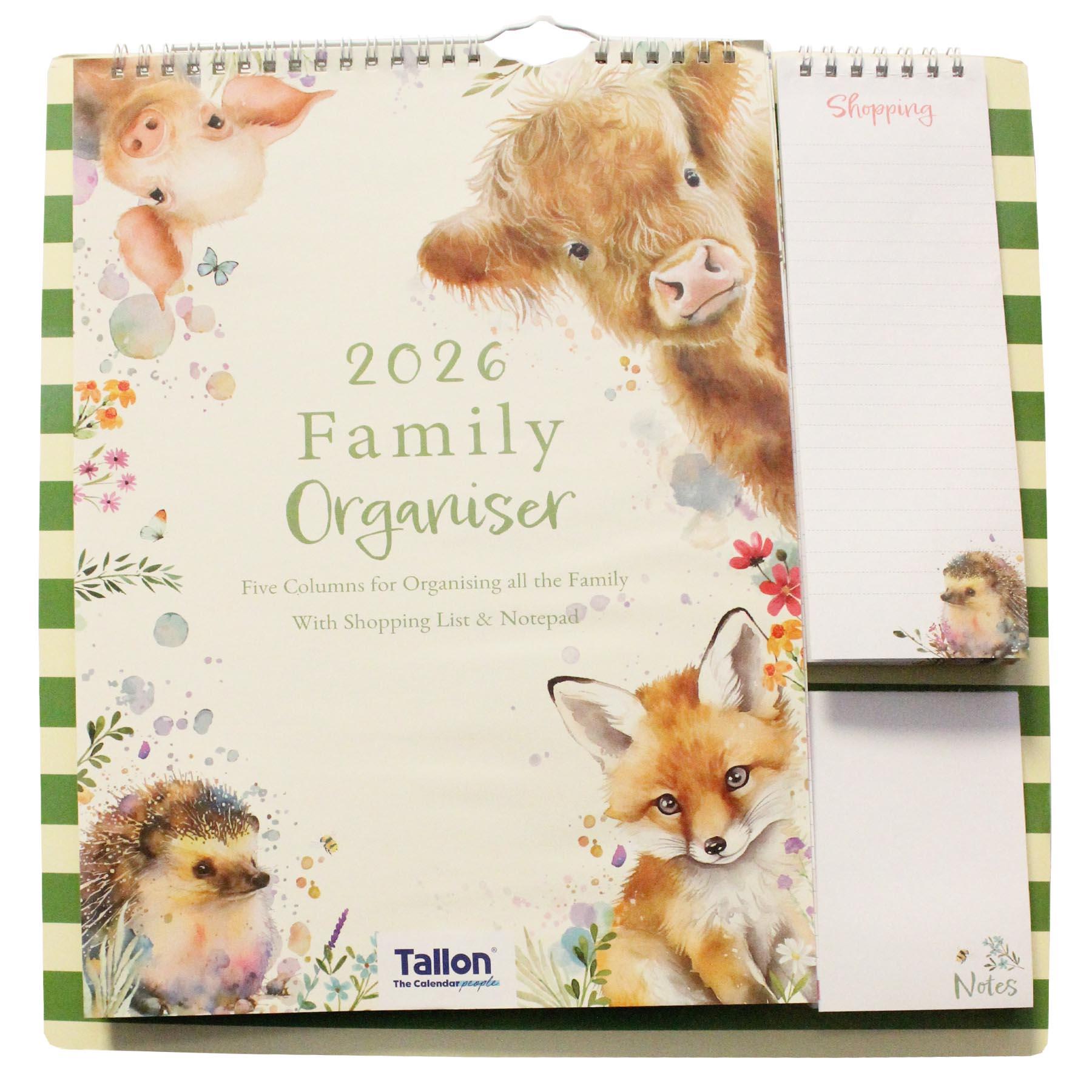 2026 Family Calendar 5 Column Organiser with Shopping List and Note Pad - Picture 10 of 17