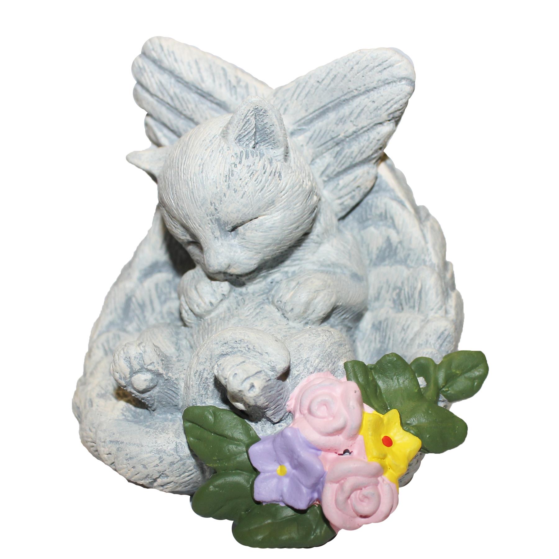 Pet Memorial Ornament Wings And Flowers – Cat or Dog