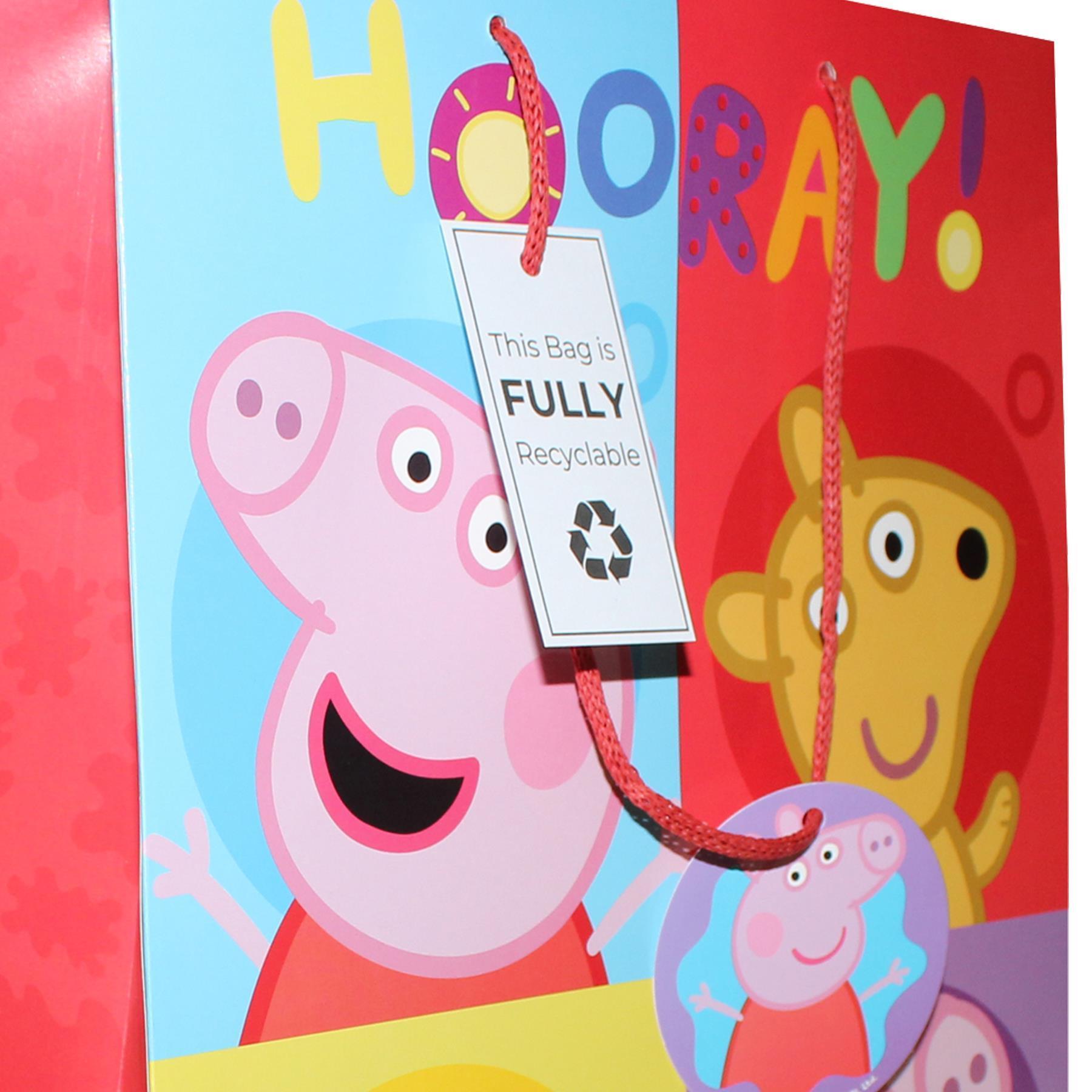 Peppa Pig Gift Bag With Tag 33cm x 25.5cm - Choose Quantity - Picture 10 of 10