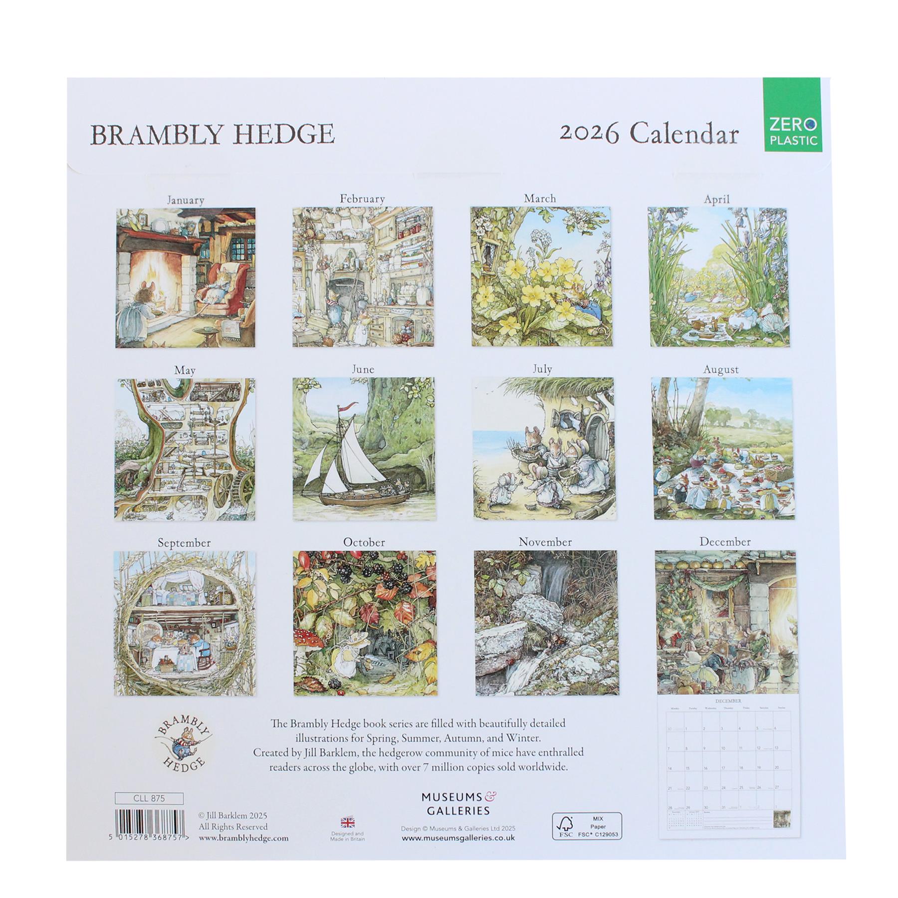 2026 Wall Calendar Month to View Eco-Friendly Plastic Free - Choose Design - Picture 10 of 16