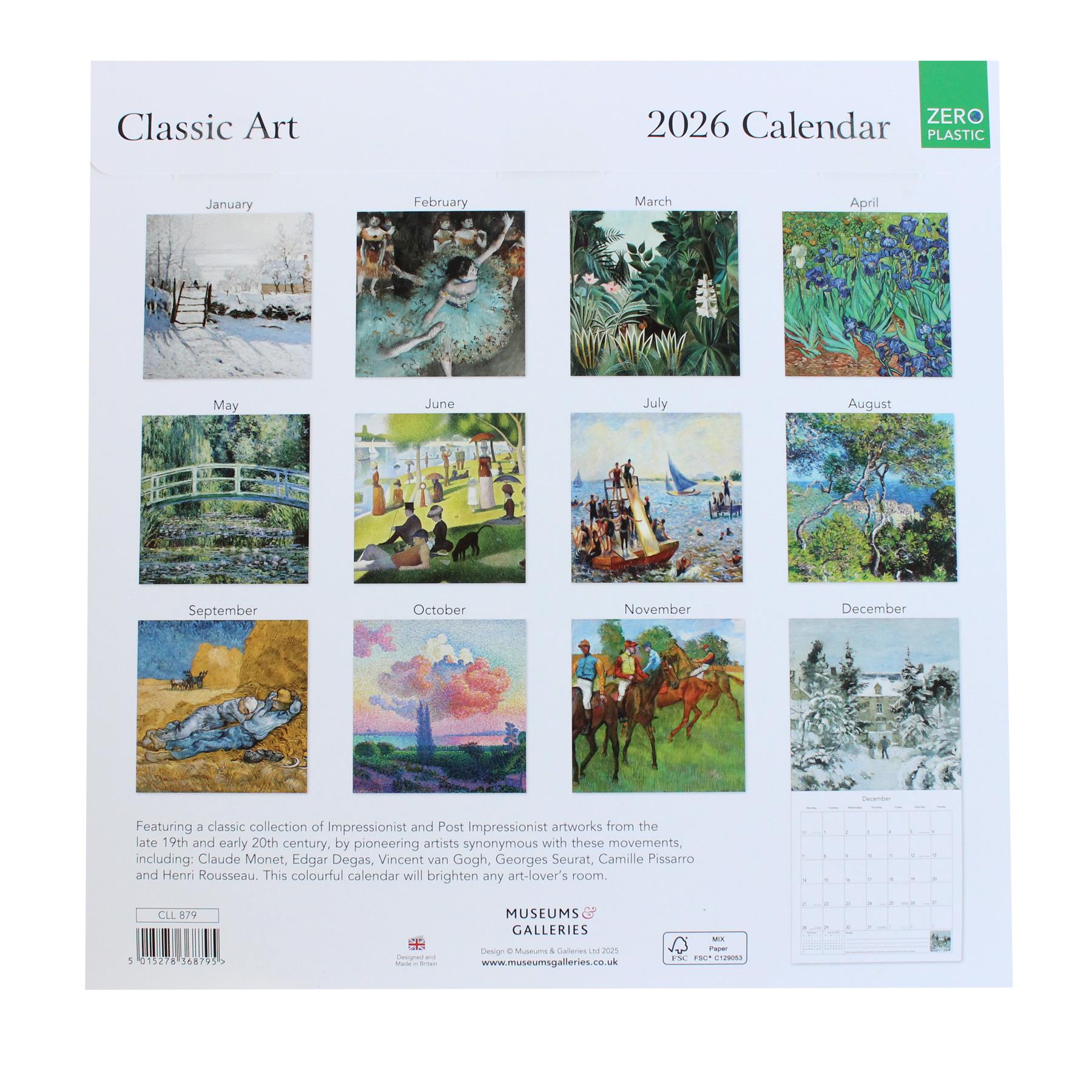 2026 Wall Calendar Month to View Eco-Friendly Plastic Free - Choose Design - Picture 16 of 16