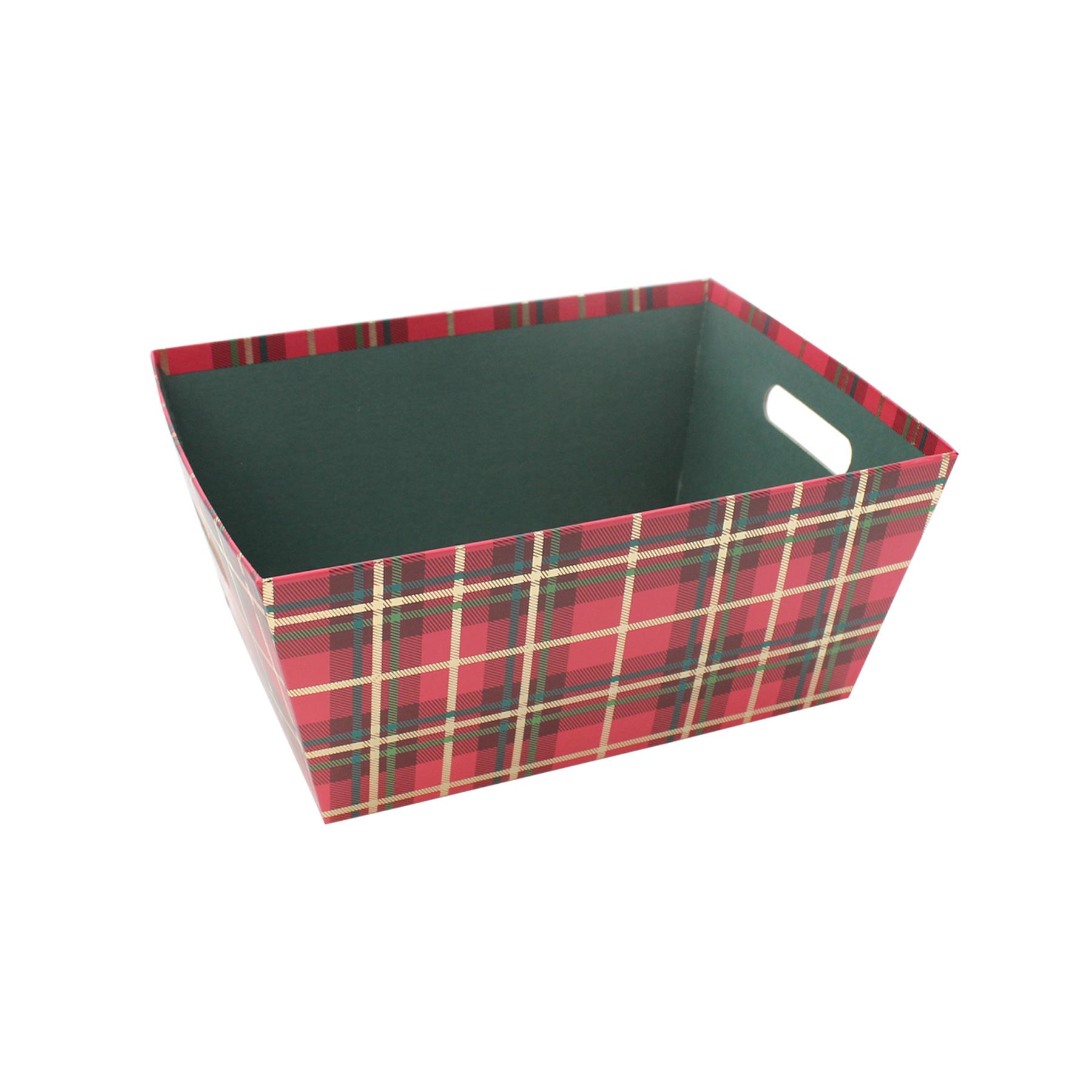 Christmas Hamper Gift Box Small Medium or Large Tartan - Choose Size