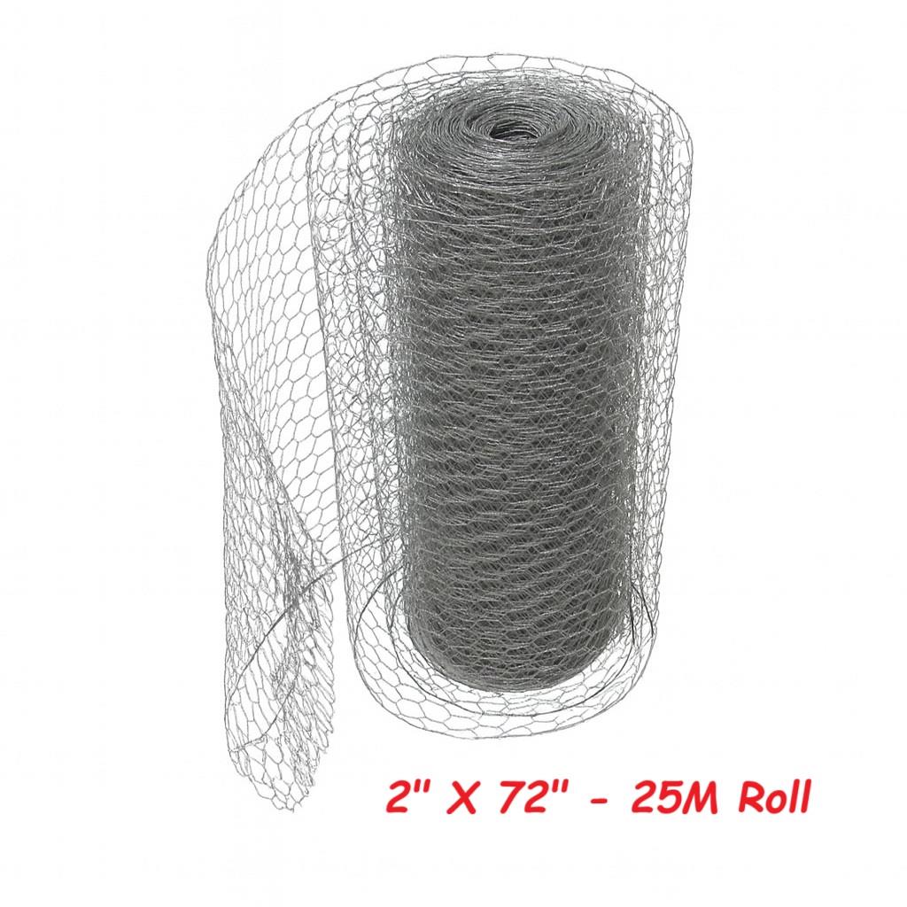Galvanised Chicken Wire Mesh Fencing 25M, 50M (Various Sizes Poultry Net Garden)