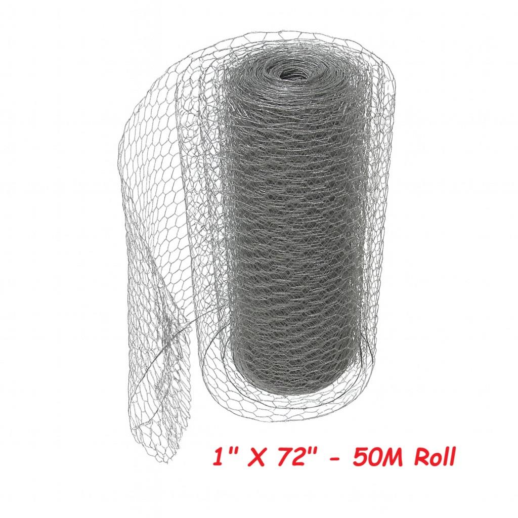 Galvanised Chicken Wire Mesh Fencing 25M, 50M (Various Sizes Poultry Net Garden)