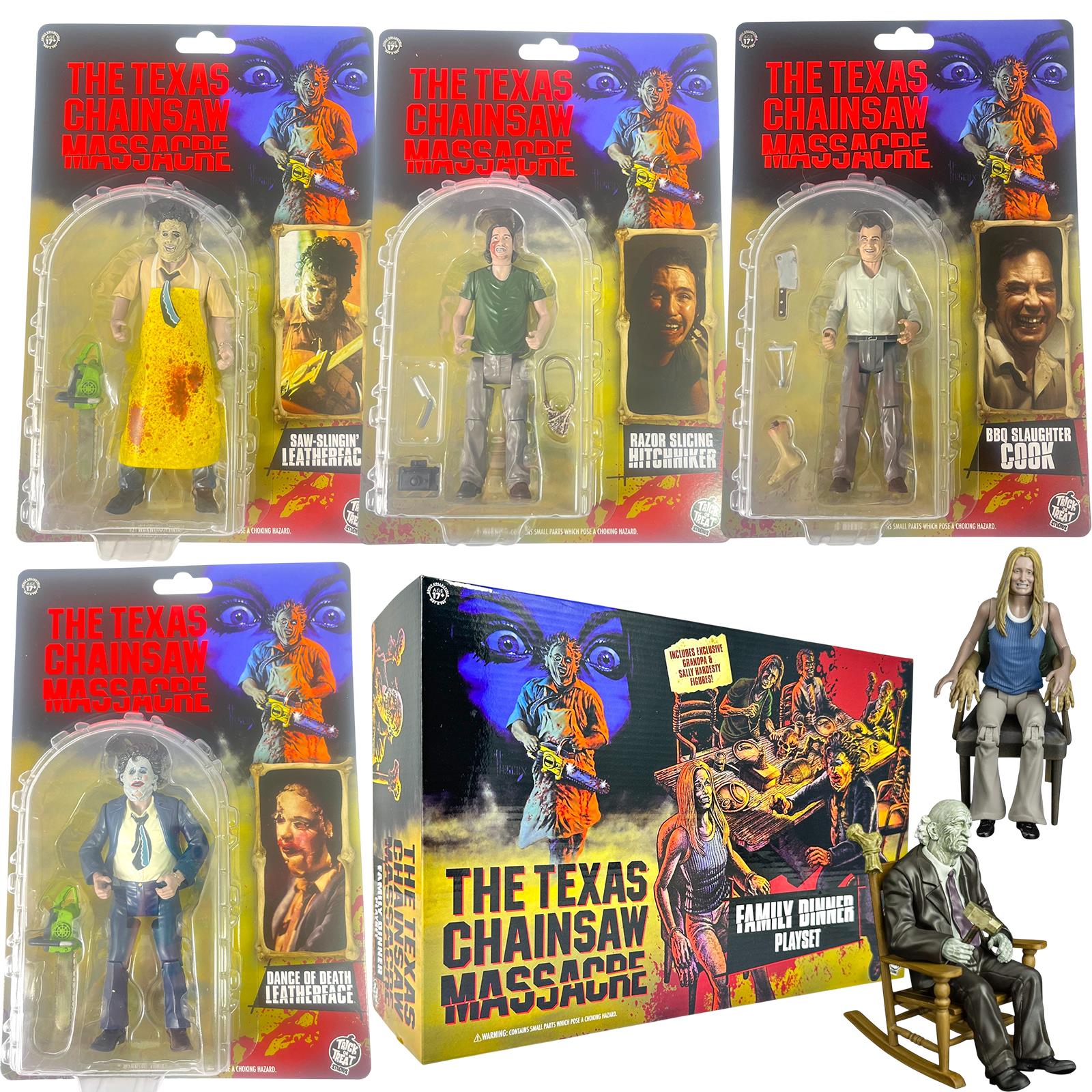 Texas Chainsaw Massacre 5” Figures & Dinner Scene Playset – Full