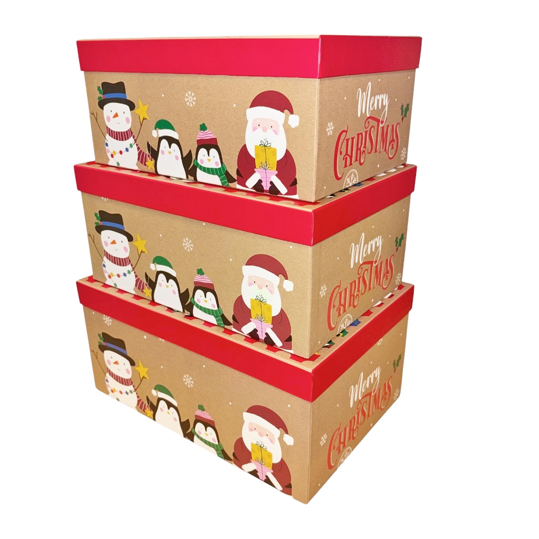 Christmas Eve Gift Boxes Lift off Lids Personalise Lid – Choose Size