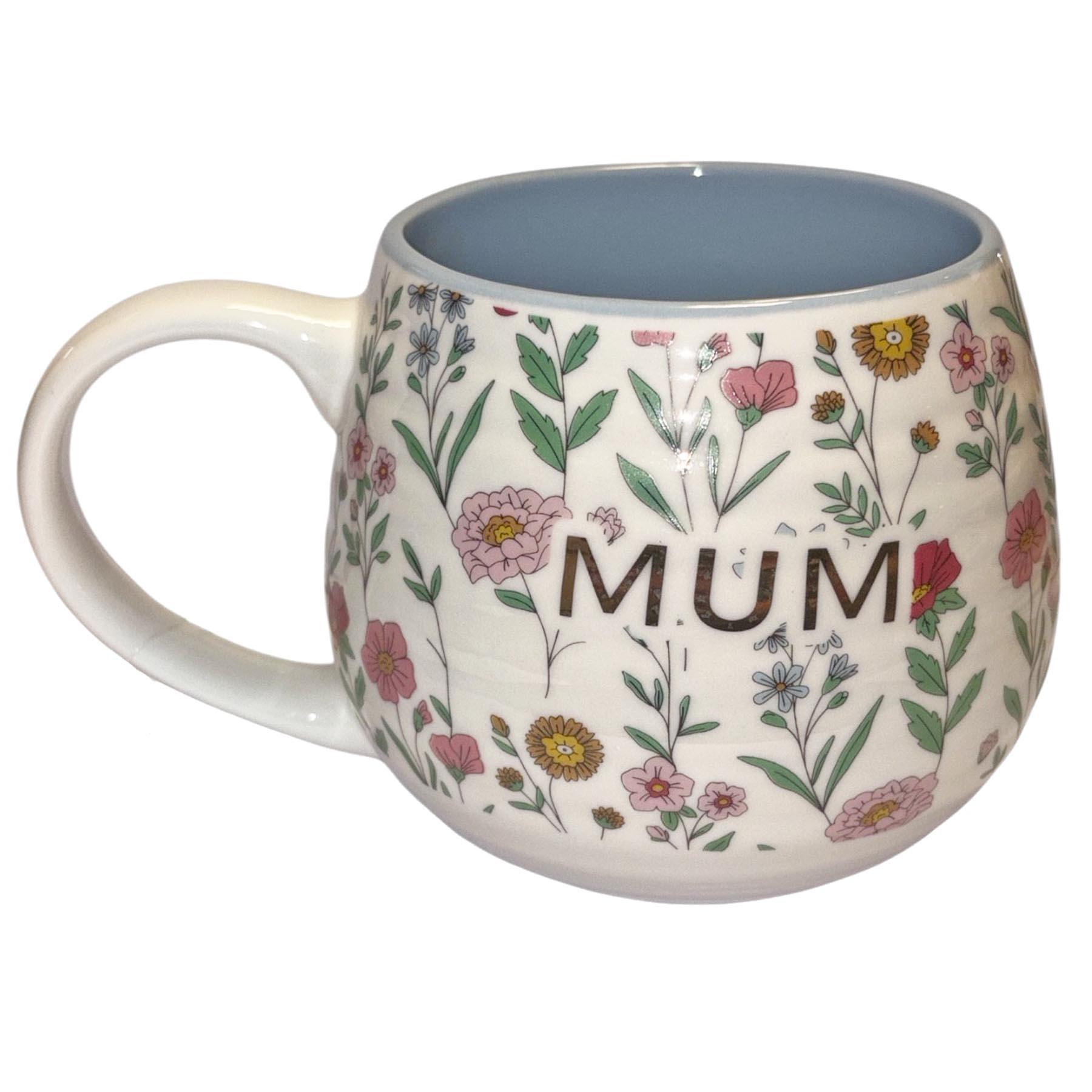 Ceramic Mug with Gold Wording Floral Design Mother’s Day Gift