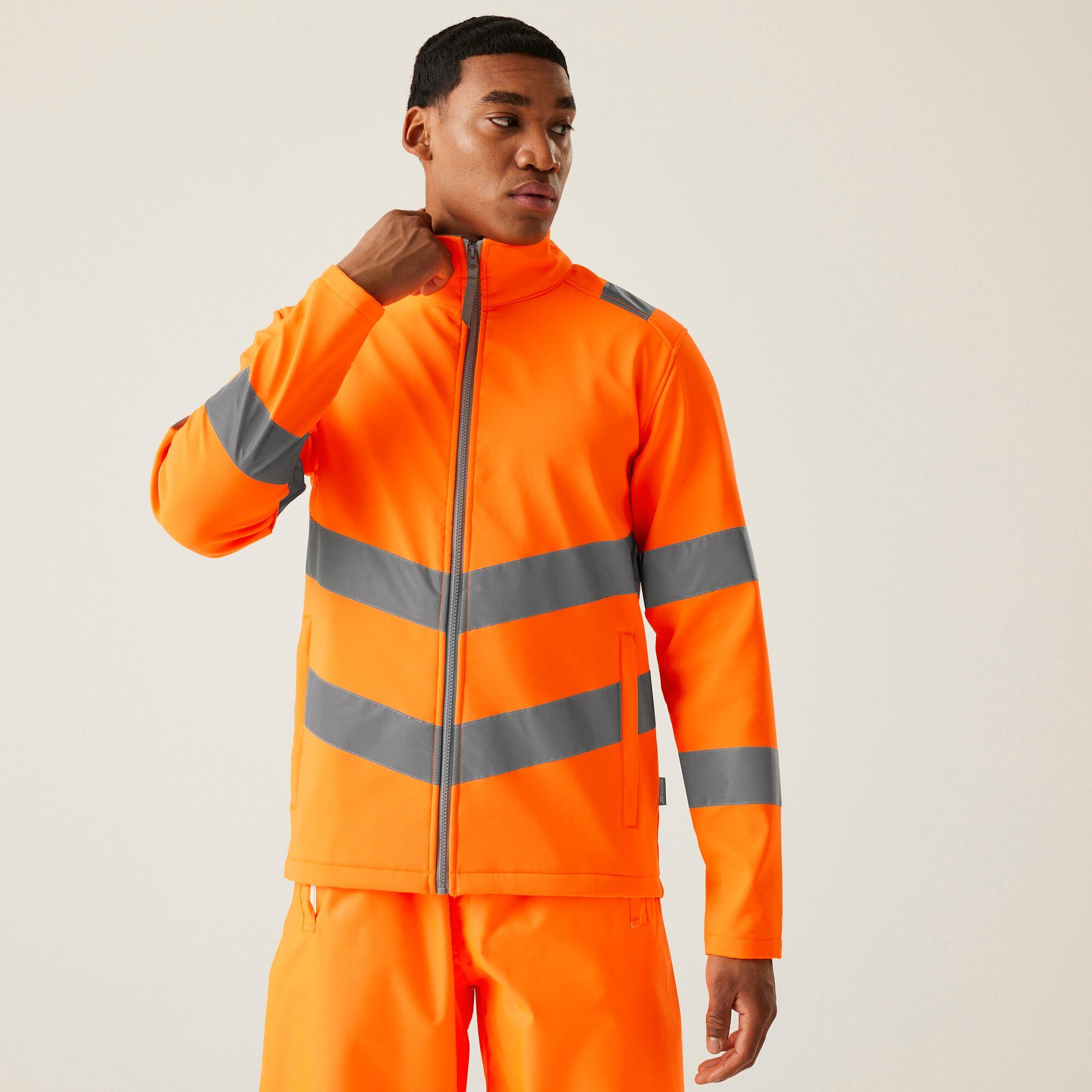 Regatta Mens Hi-Vis Pro Contract Ablaze 2 Layer Softshell Jacket