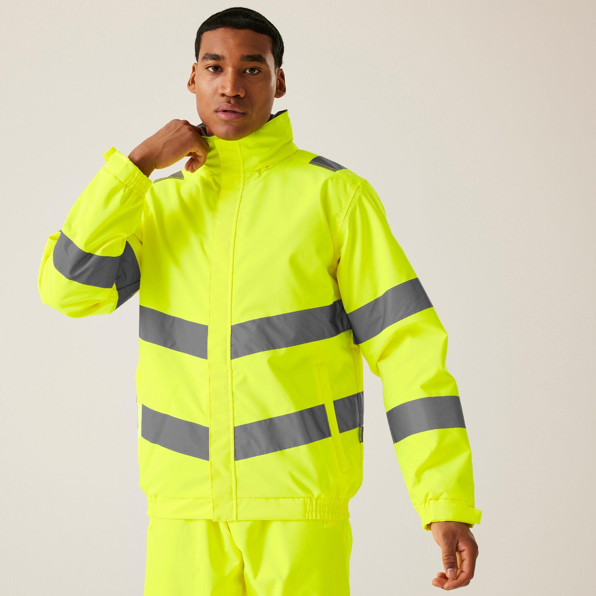 Regatta Mens Hi-Vis Pro Contract Dover Jacket Waterproof Fleece Lined