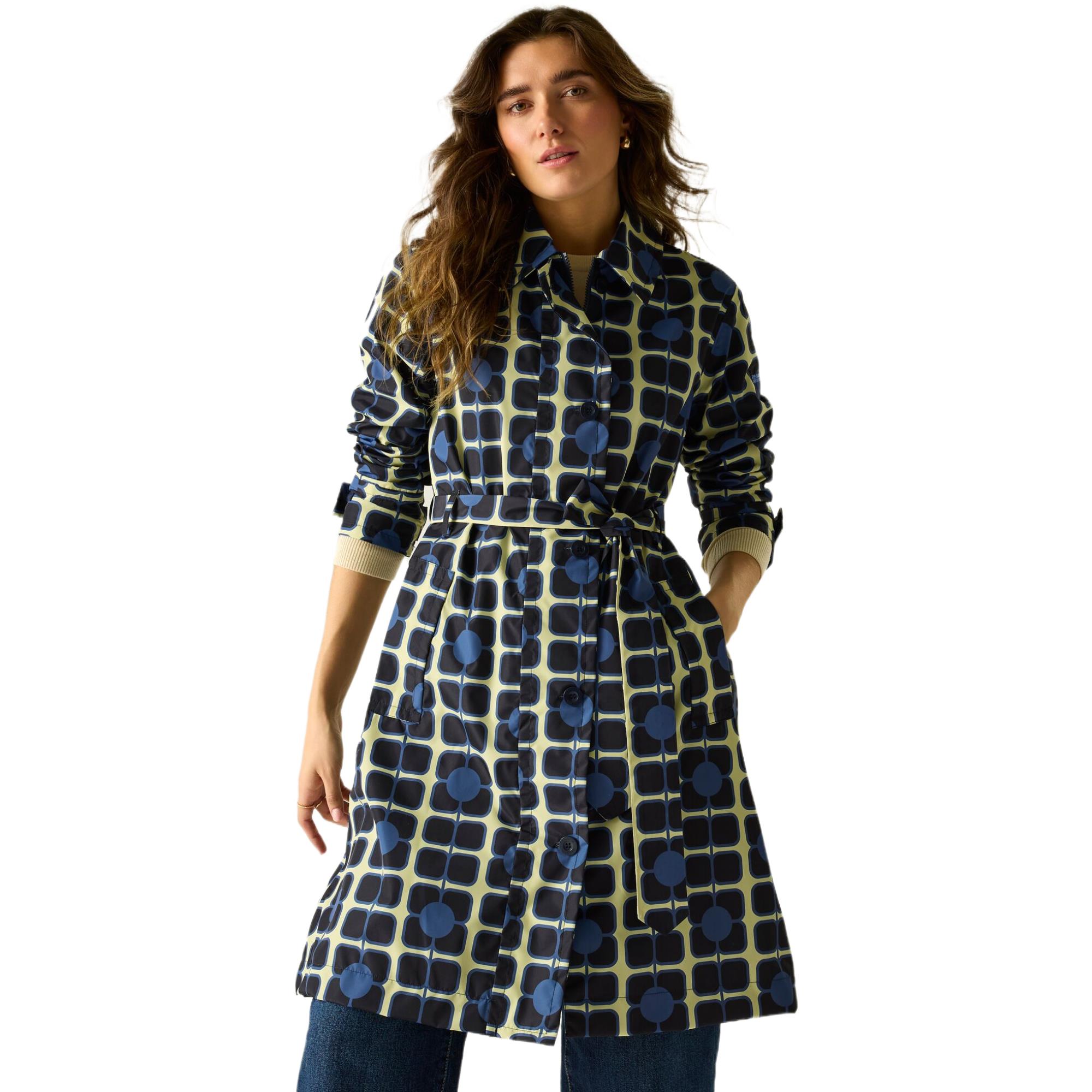 Regatta Orla Kiely Womens Trench Coat Mac Longer Length Waterproof
