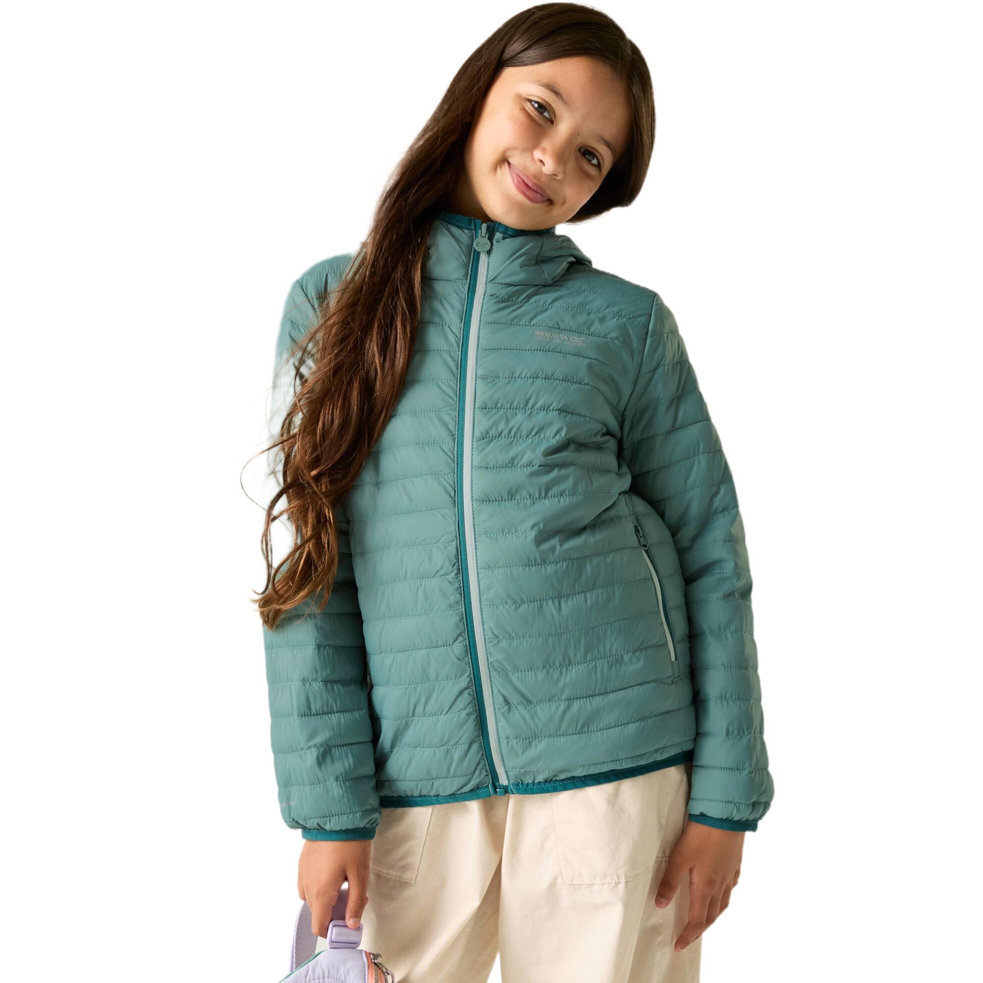Regatta Junior Hooded Hillpack Jacket Lightweight Padded Hooded Baffle