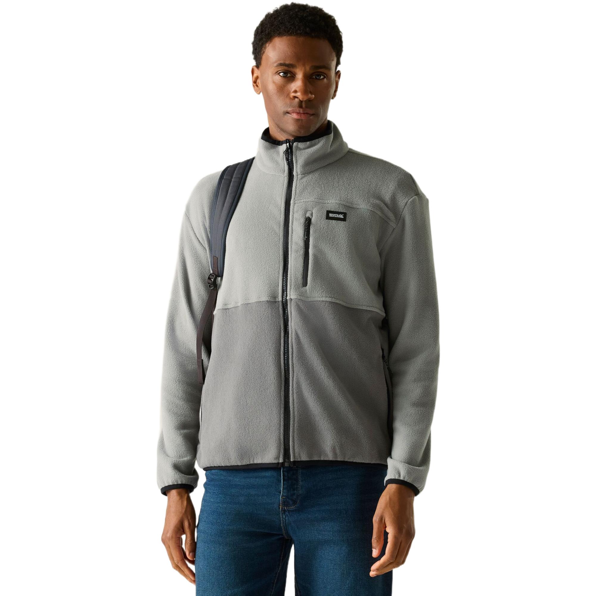 Regatta Mens Frankie Colour Block Fleece, Grey, Size L, Men - Image 2