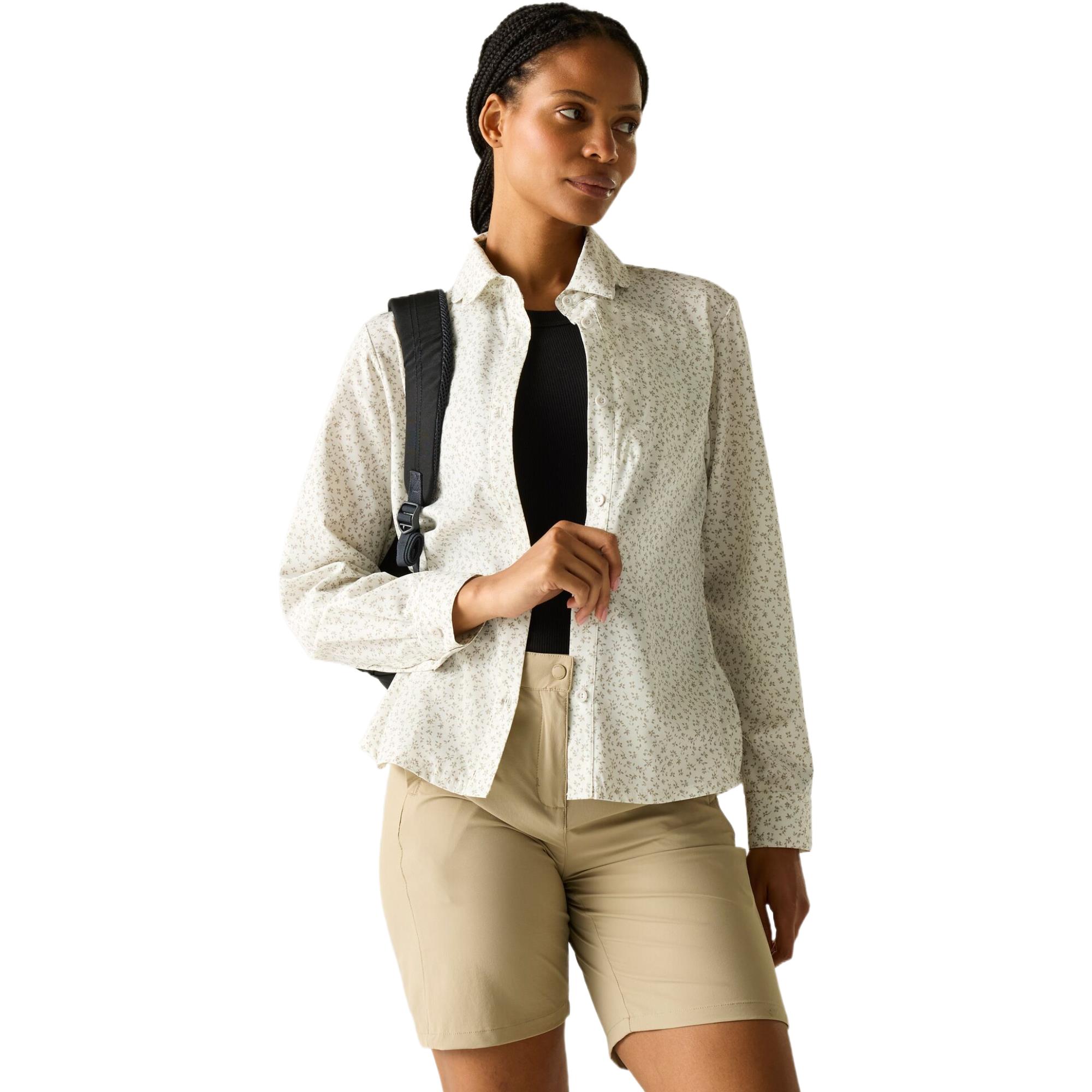 Regatta Women's Pale Pink Anti-Insect Travel Light Long Sleeved Shirt In | Size: 20 - Image 4