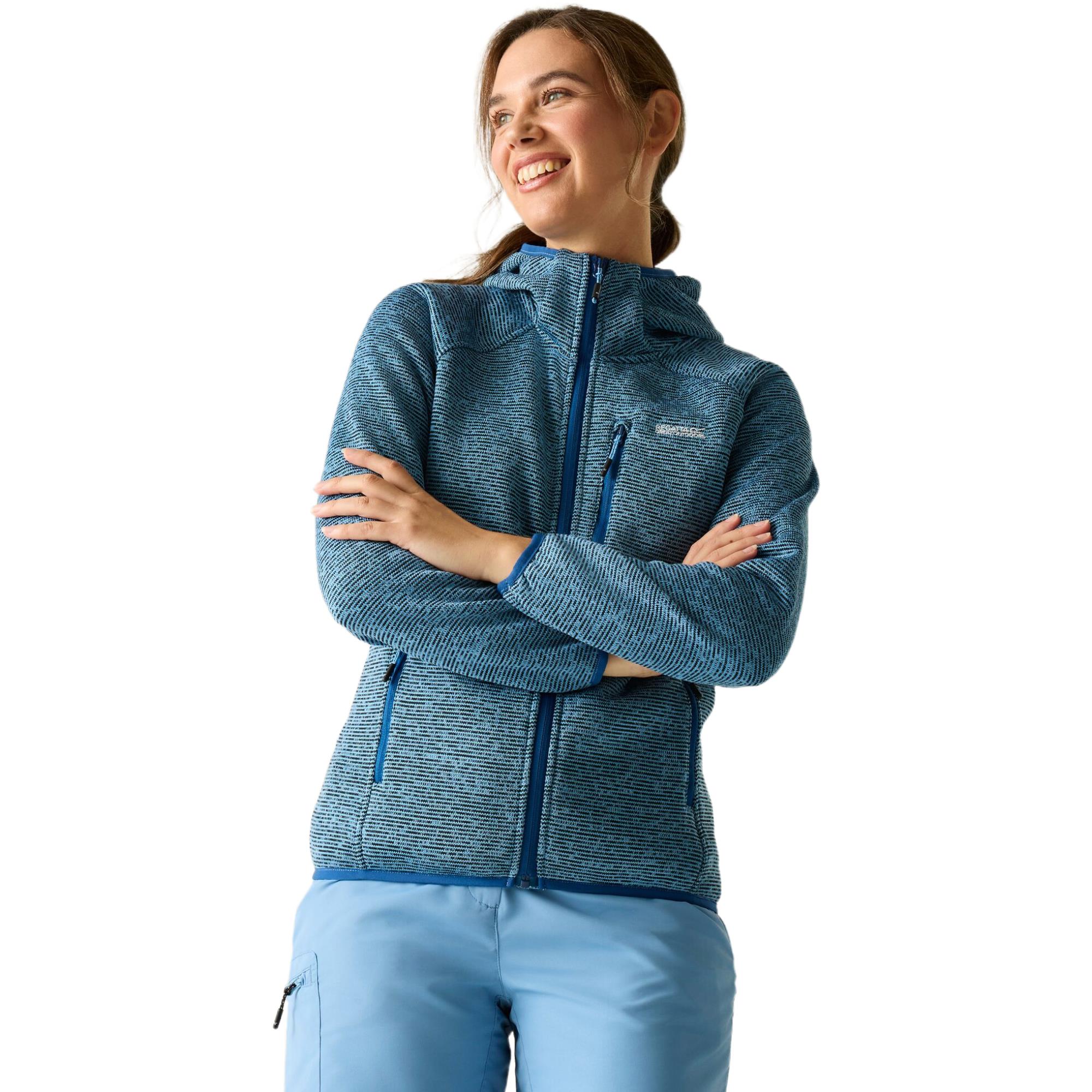 Regatta Women's Newhill Hooded Full Zip Hiking Fleece Sweatshirt in Beige | Size: 8 - Image 3