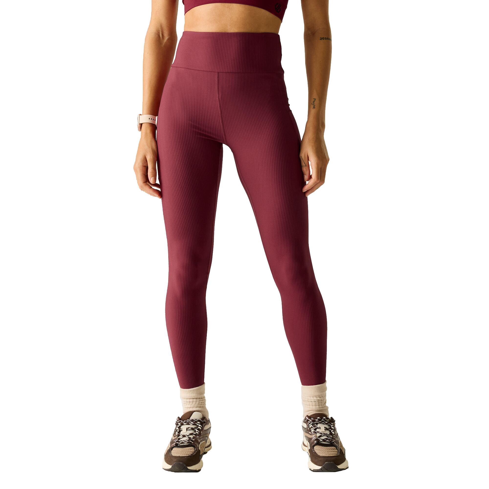 Dare 2b Women's Hustle Ribbed Legging Pants in Burgundy | Size: 20 - Image 3