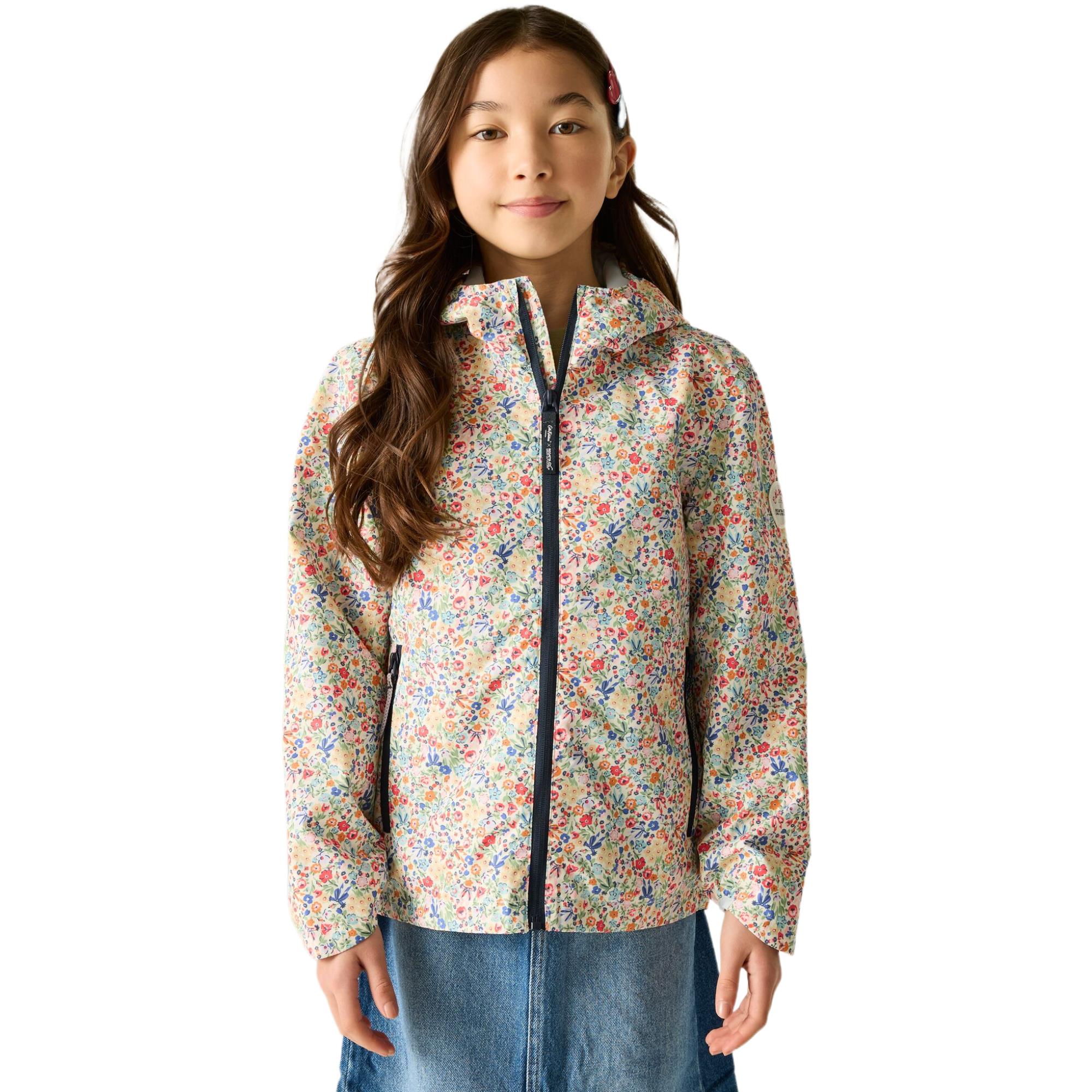 Regatta Kids Cath Kidston Lightweight Waterproof Shell Jac Pink Puppy Floral Size 13 Years - Image 2