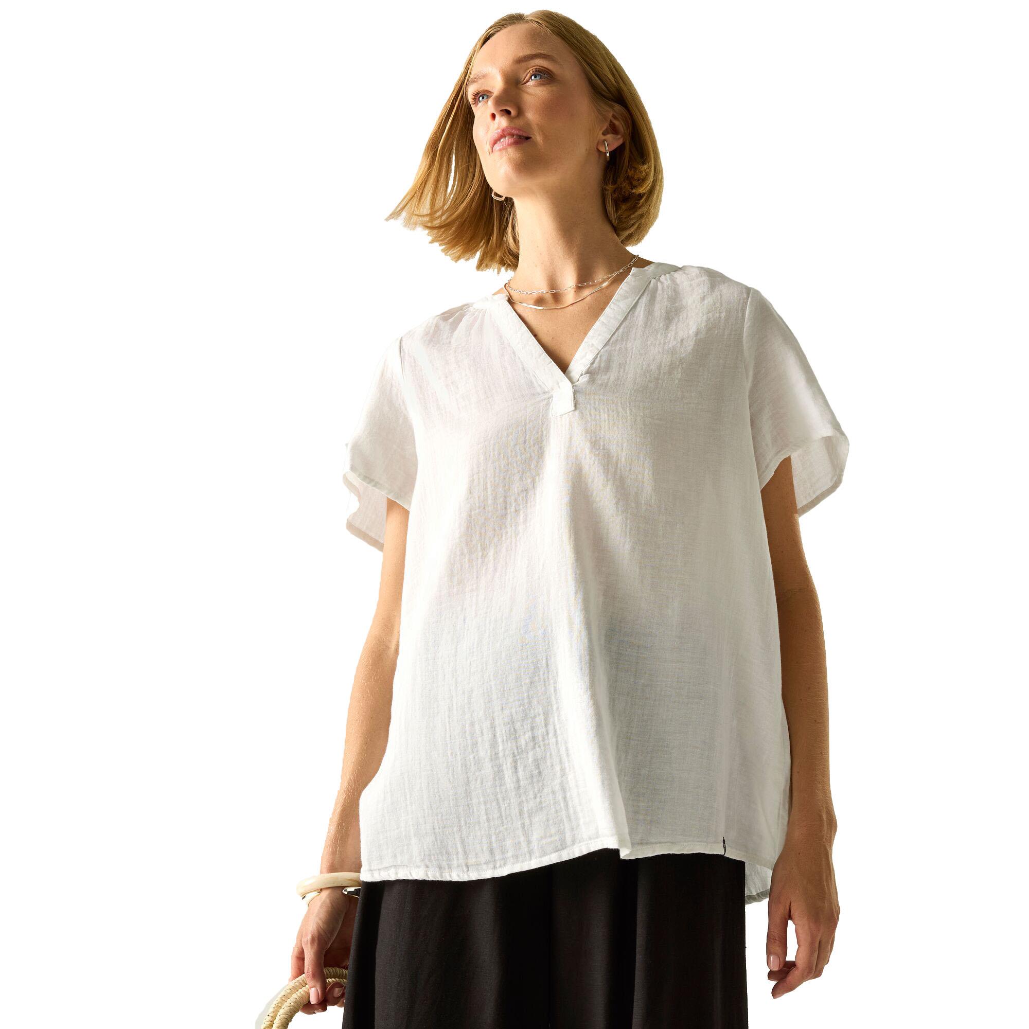 Regatta Women's Orange Selen Short Sleeve Open Collar Blouse In | Size: 8 - Image 7