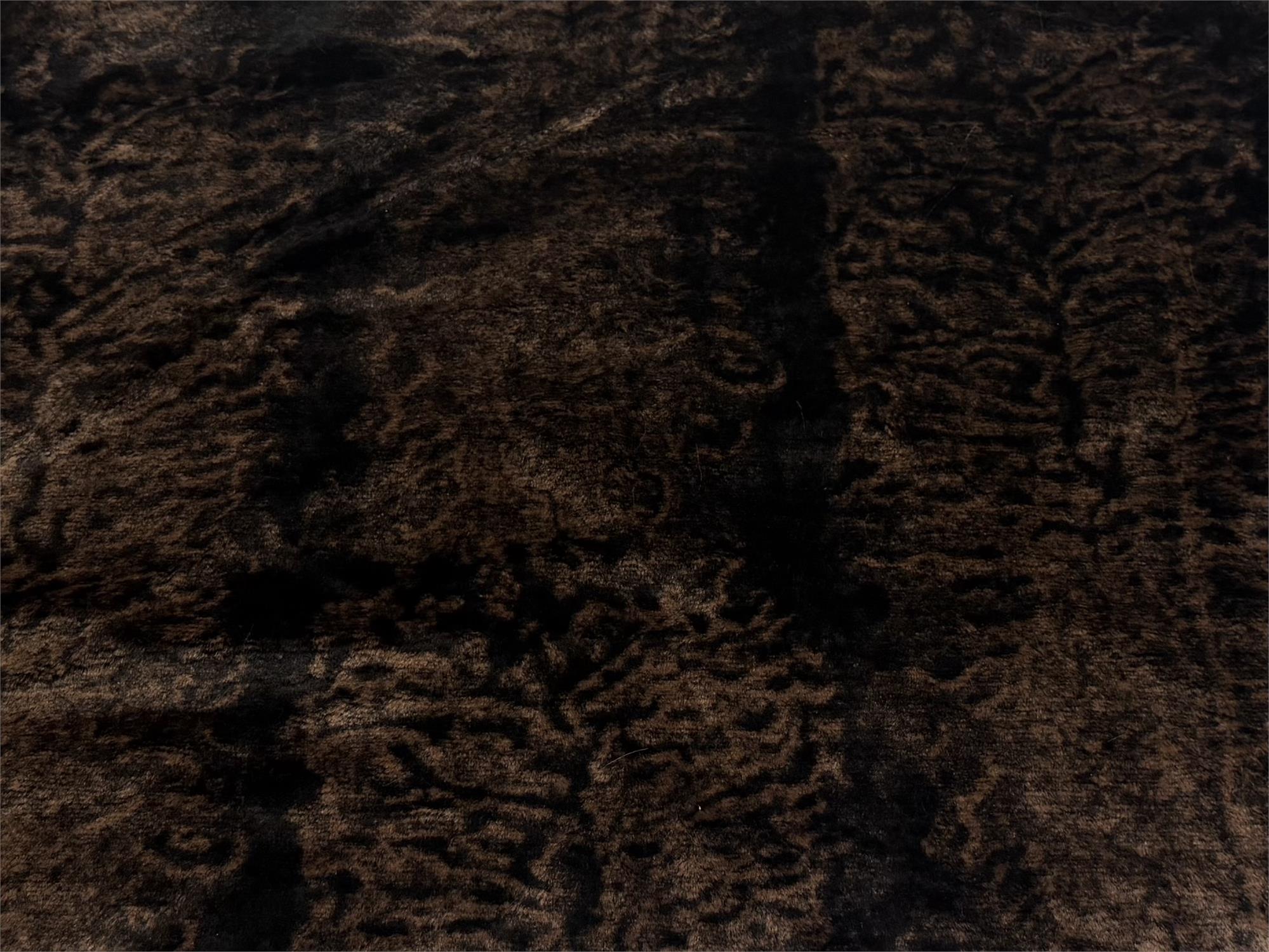 Super Luxury Faux Fur Fabric Material DARK BROWN AND GOLD WILDCAT